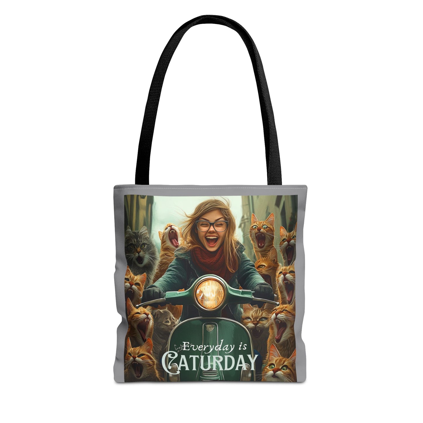 "Every Day is Caturday" Childless Cat Lady Tote Bag - Childless Cat Lady Tote Bag (AOP)