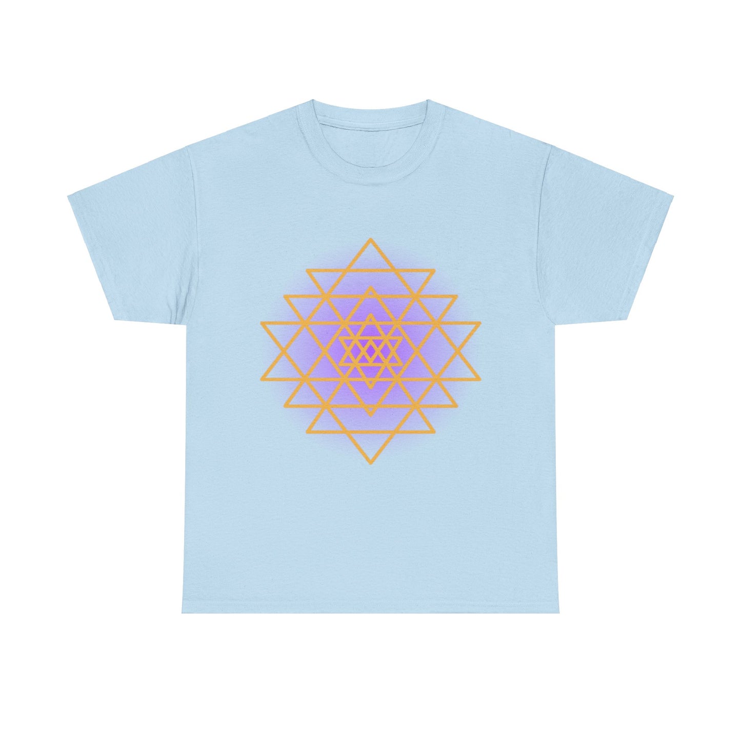 Sacred Geometry Sri Yantra, Purple Glow, Shree Yantra, Shri Chakra Nava Chakra Shirt - Graphic Tee - Yoga, Zen, Hindu Gifts Unisex Heavy Cotton Graphic Tee T-Shirt