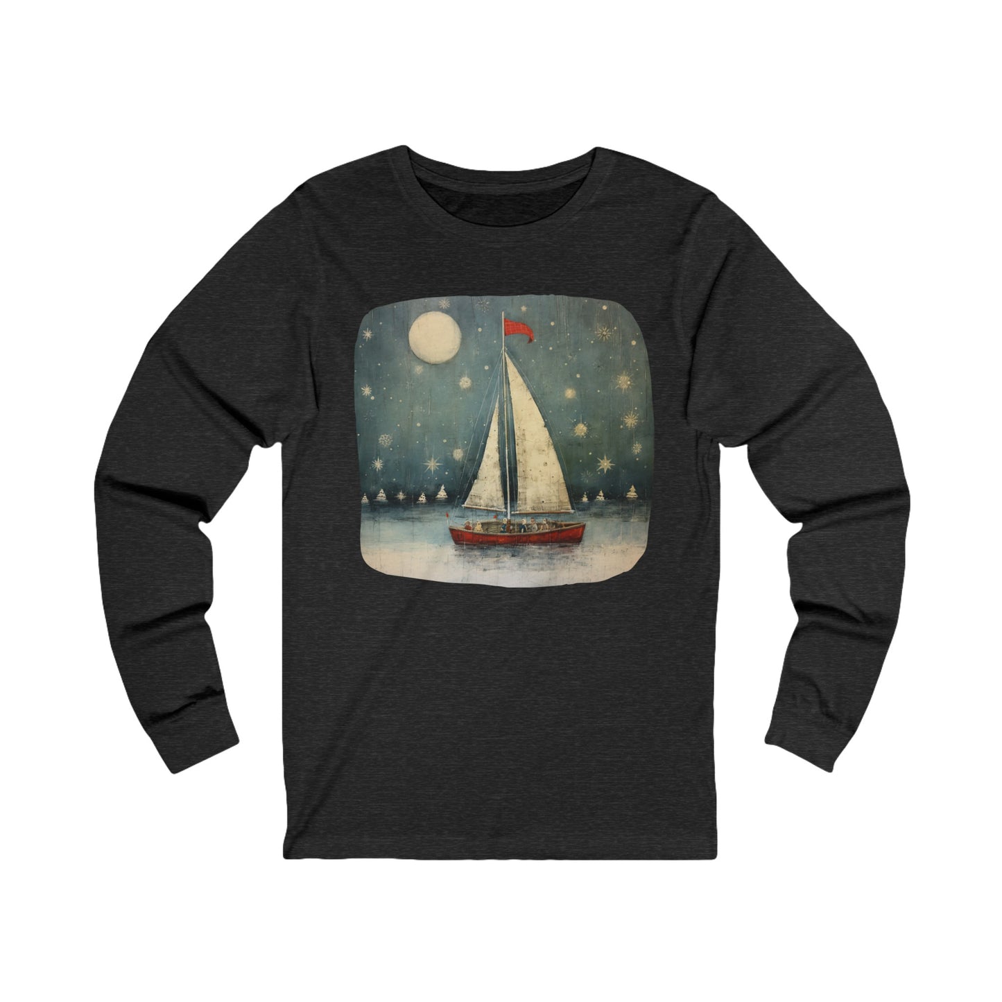 Nautical Sailing NIght Sailing Long Sleeve Shirt Sailor Gift Unisex Jersey Long Sleeve Tee Shirt, T-Shirt, Boat, Florida Holiday