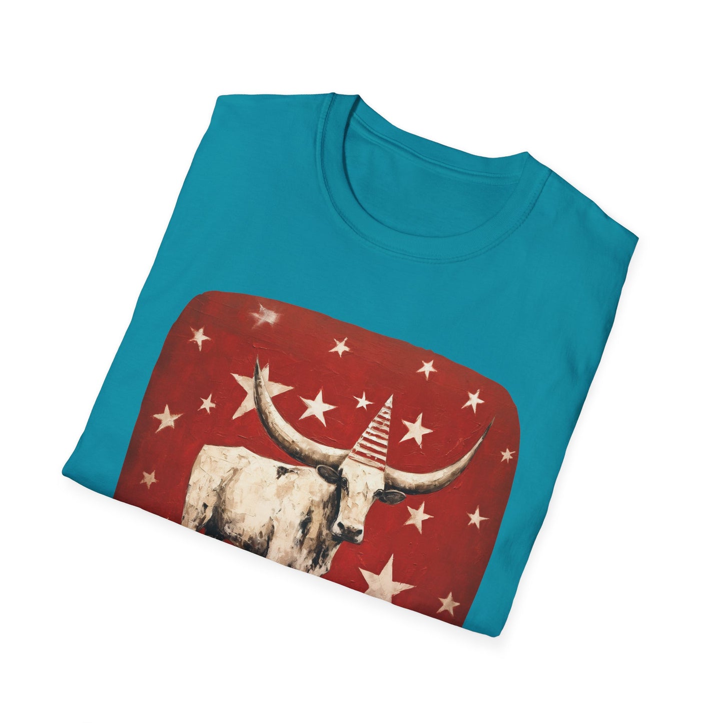 "Y'all Have a Merry Christmas" Southern Christmas Greeting, Longhorn Cattle Rodeo Shirt, Longhorn Cattle Texas Oklahoma Gift Unisex Tee Shirt, T-Shirt Graphic Tee T-Shirt