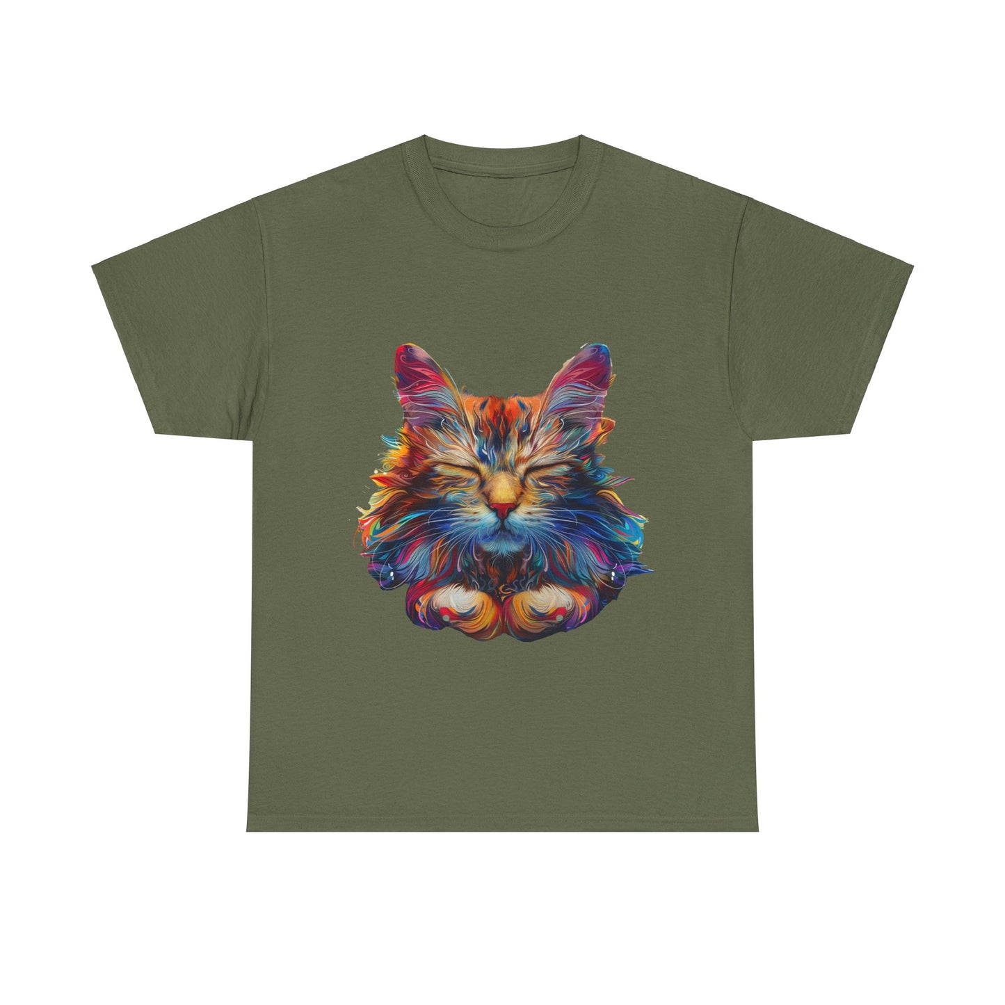 Meditating Cat, Zen Cat, Cat Gift Unisex Heavy Cotton Tee T-Shirt