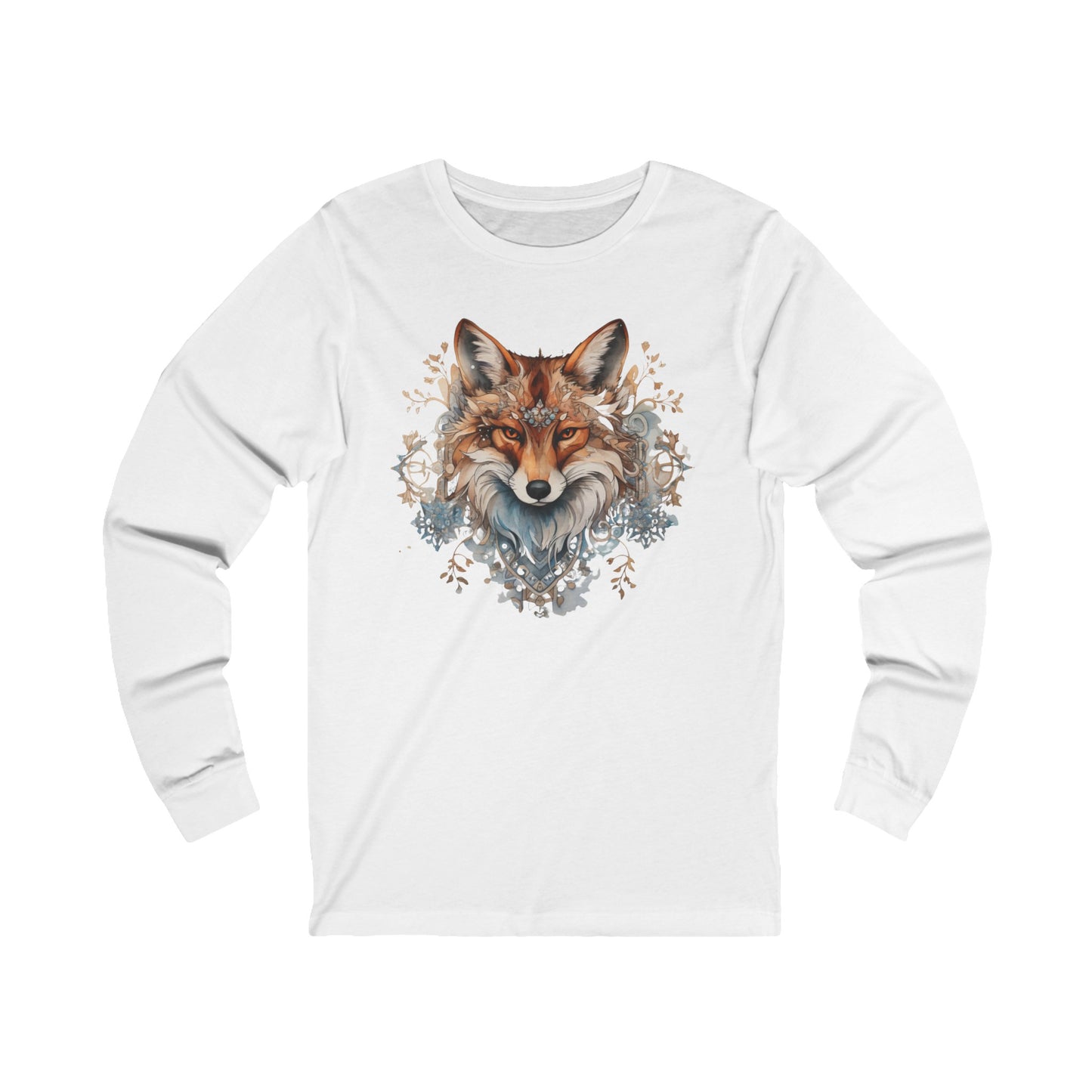 Red Fox Winter Fox, Long Sleeve Holiday Shirt Fox Christmas Gift Unisex Jersey Long Sleeve Tee Shirt, T-Shirt,