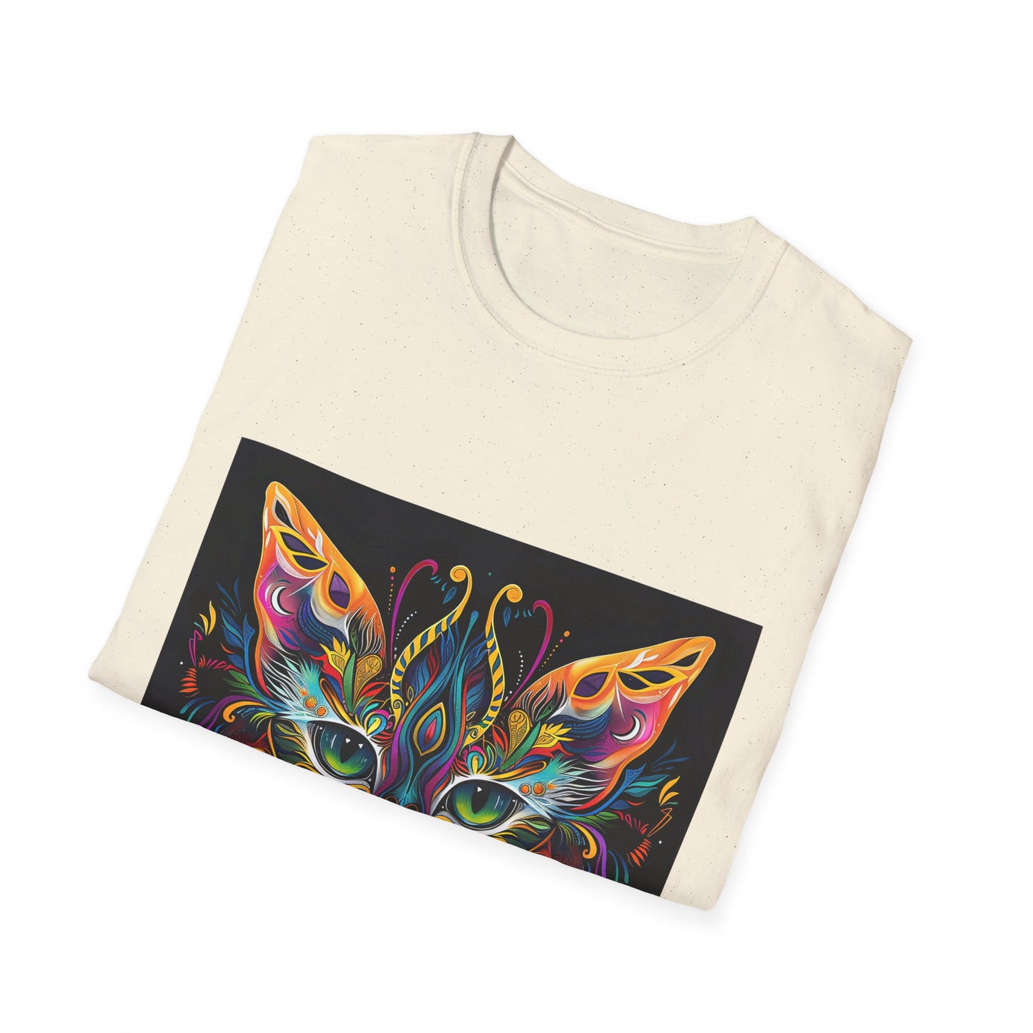 Listen to the Whisper Between Worlds- Shaman Graphic Cat Tee, Cat Lover's Graphic Tee Graphic Unisex T- Shirt, T-Shirt Cat Lovers Gift Softstyle T-Shirt Tee Teeshirt Stylized Cat