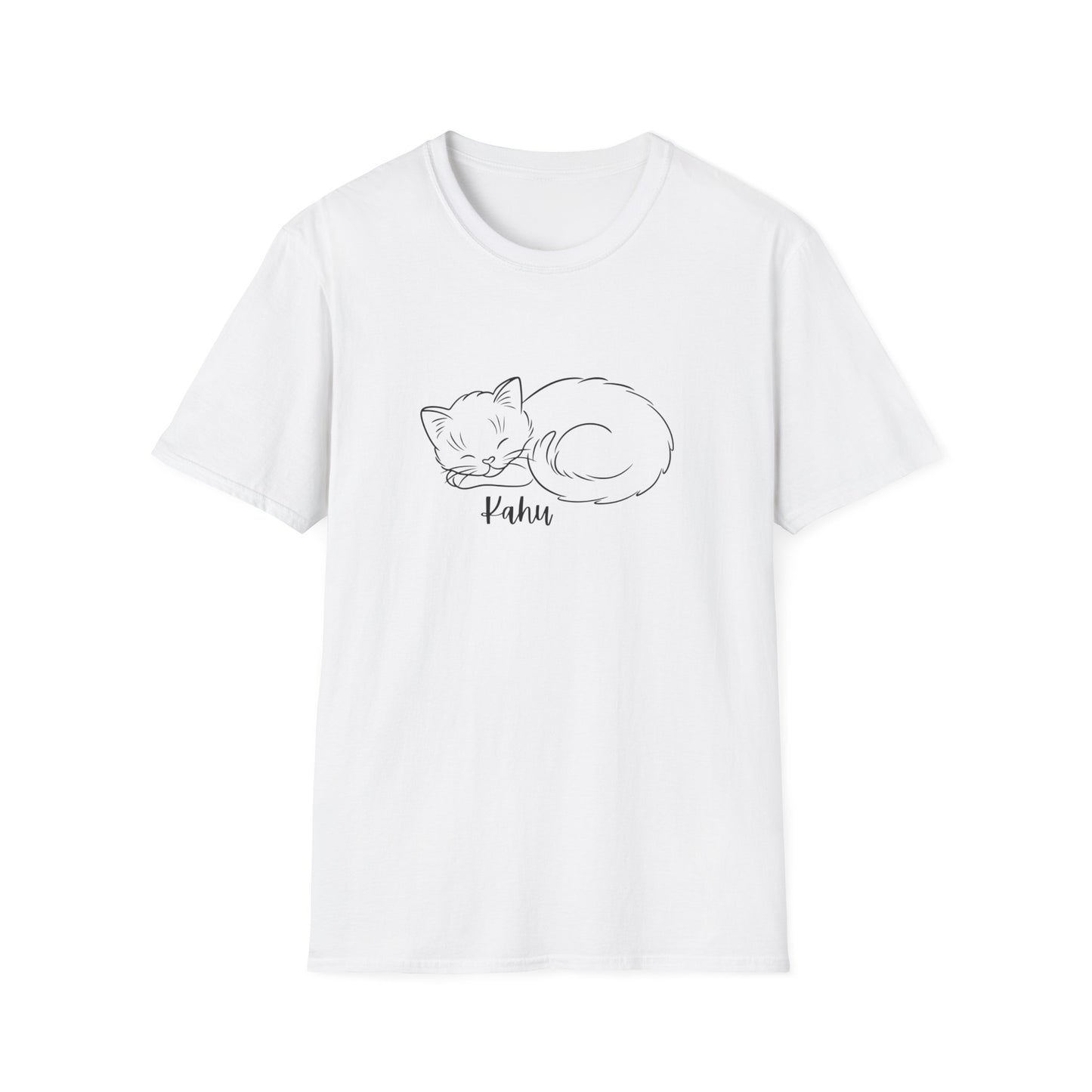 Minimalist KAHU Cat Shirt, Outline Cat Kahu Lover's Graphic Tee Graphic Unisex T- Shirt, T-Shirt Cat Lovers Gift Softstyle T-Shirt Tee Teeshirt
