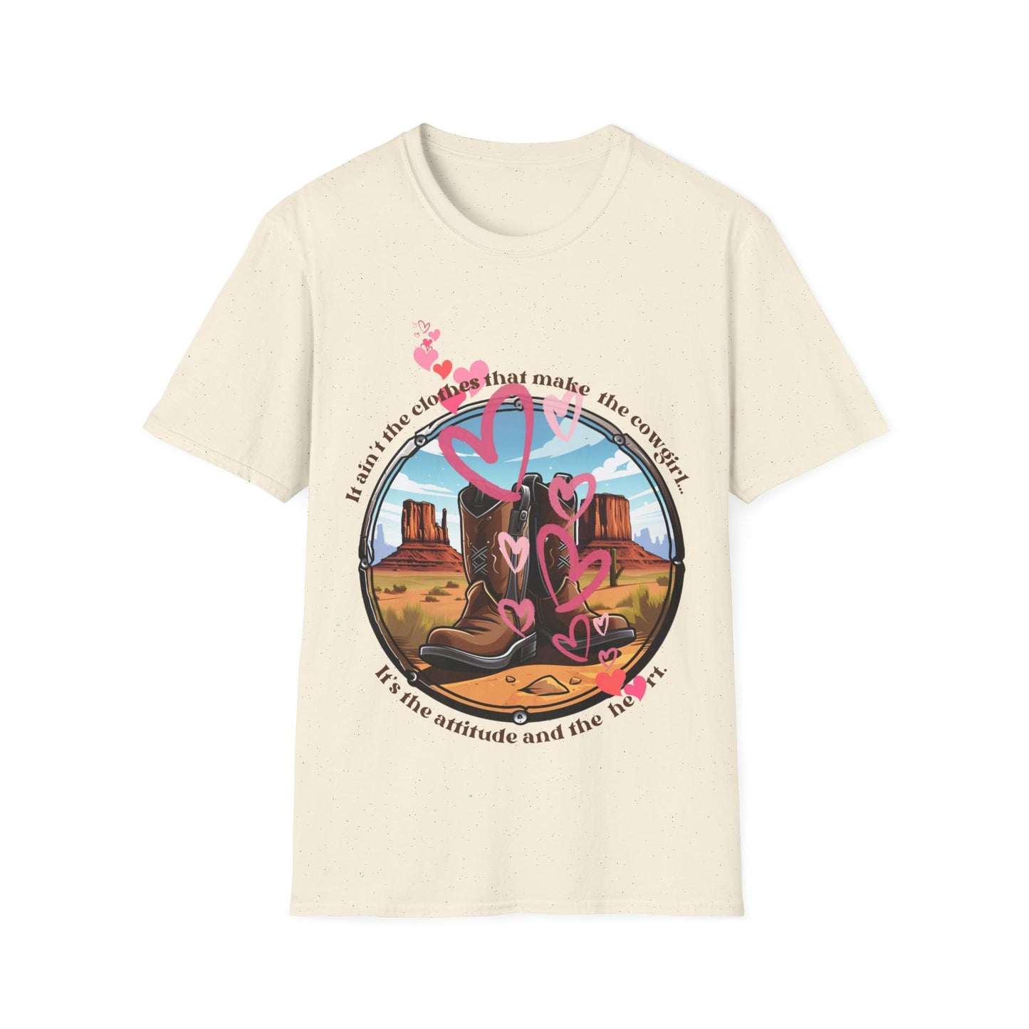 Cowgirl Heart Shirt, T-Shirt, Softstyle Unisex GraphicTee Shirt - Cowgirls Gear Southern Style, Southern Gift Shirt Cow Girl Attitude