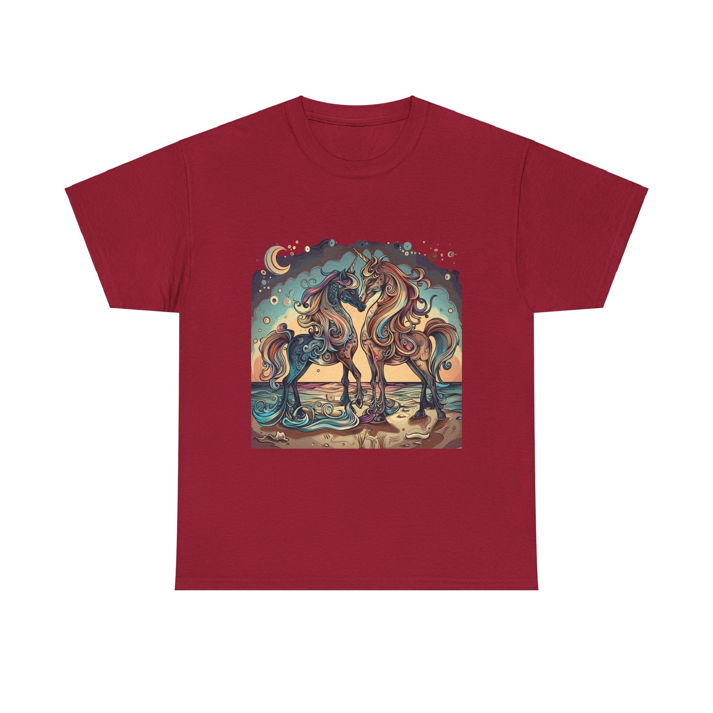 Unicorn Couple, Unicorn Lovers Graphic Tee Unisex Heavy Cotton Tee T-Shirt