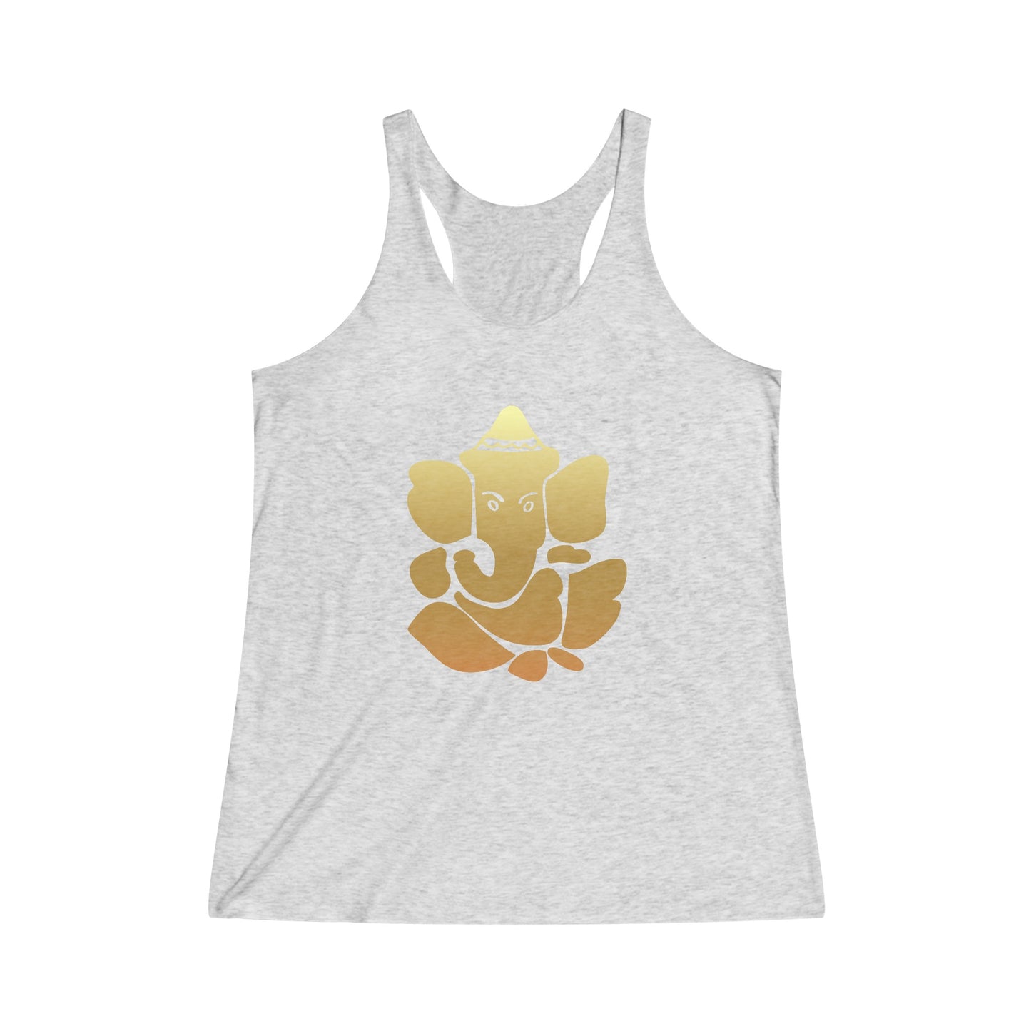 Golden Ganesha Tee, Ganesh, Remover of Obstacles, Women's Yoga Athletic Racerback Tank Top Shirt