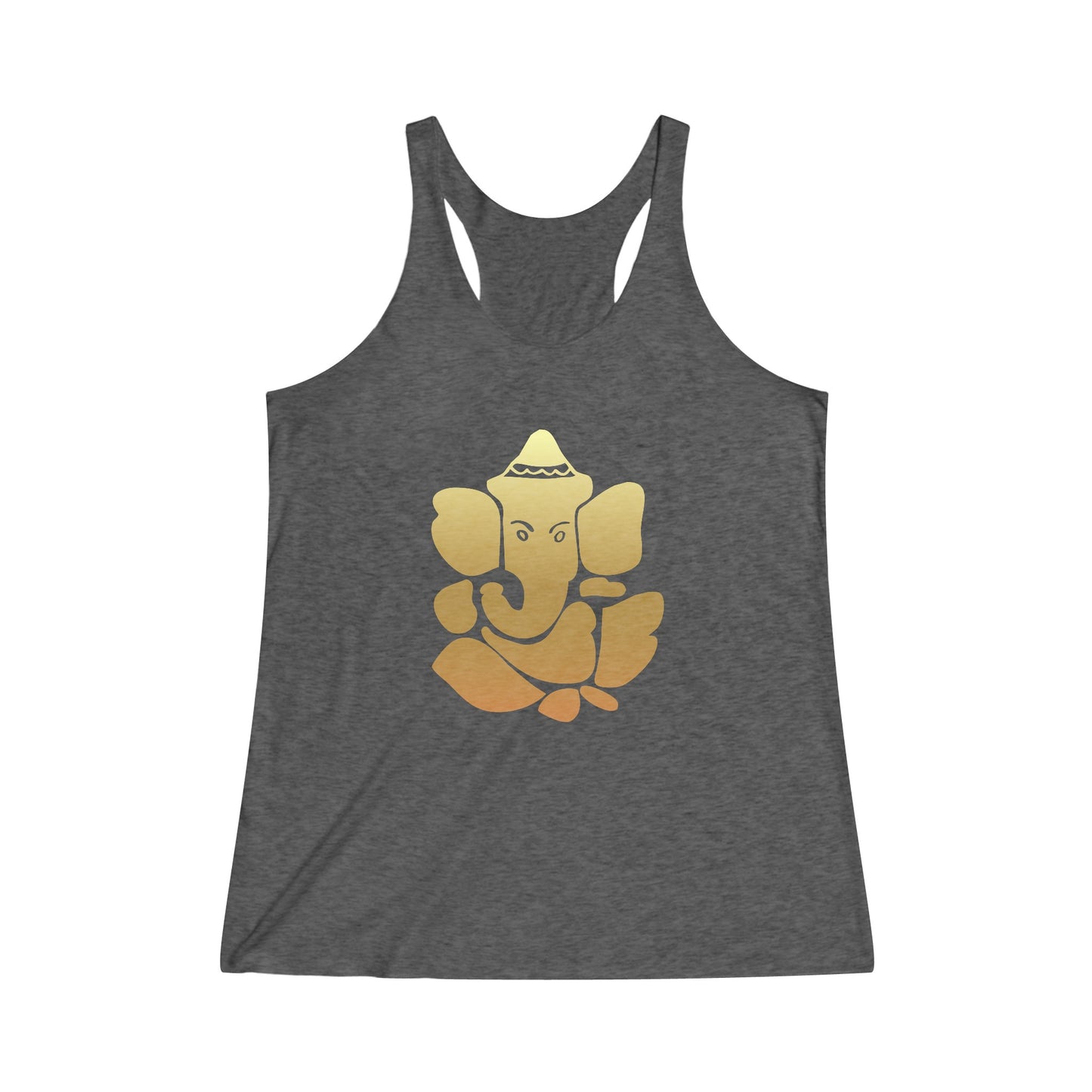 Golden Ganesha Tee, Ganesh, Remover of Obstacles, Women's Yoga Athletic Racerback Tank Top Shirt