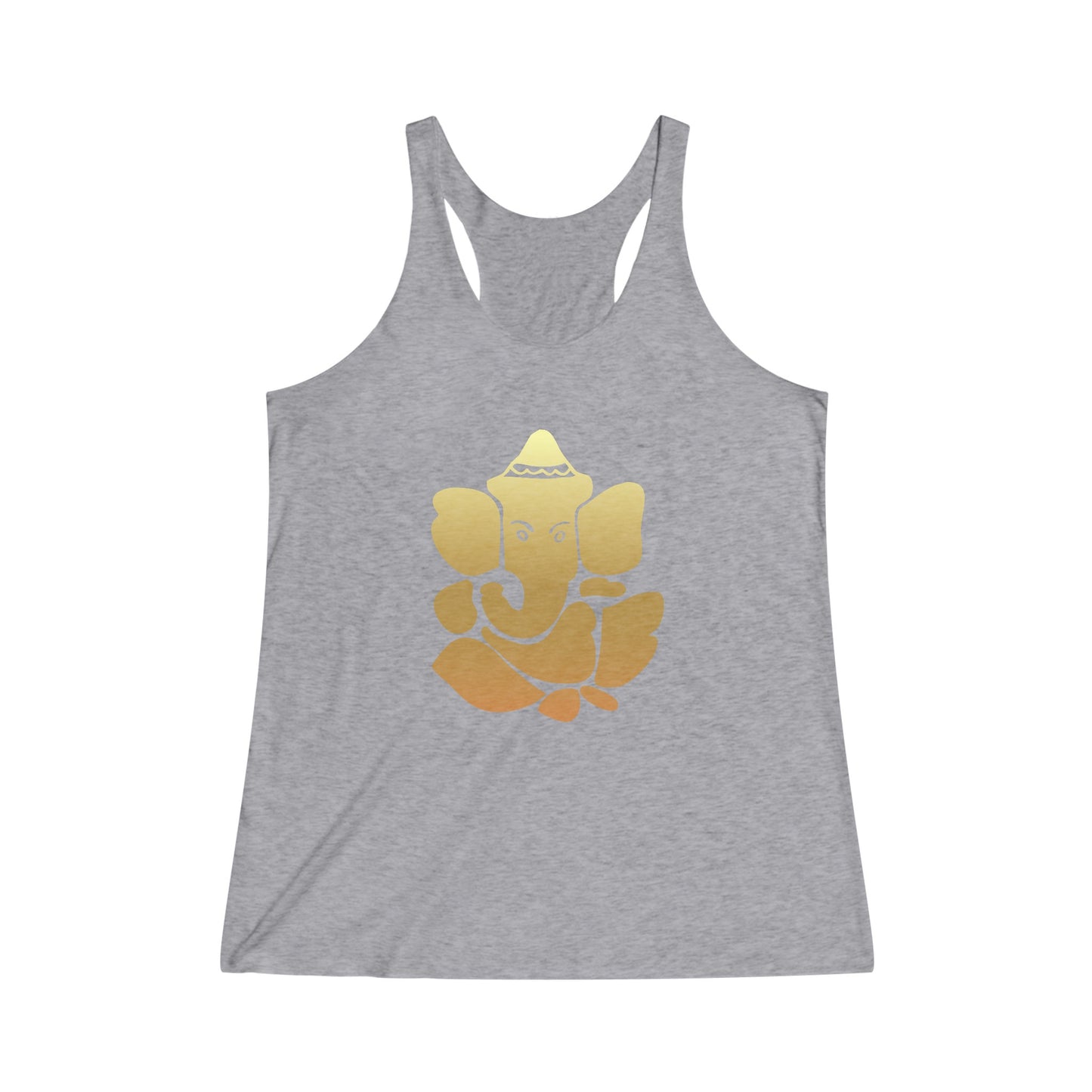 Golden Ganesha Tee, Ganesh, Remover of Obstacles, Women's Yoga Athletic Racerback Tank Top Shirt