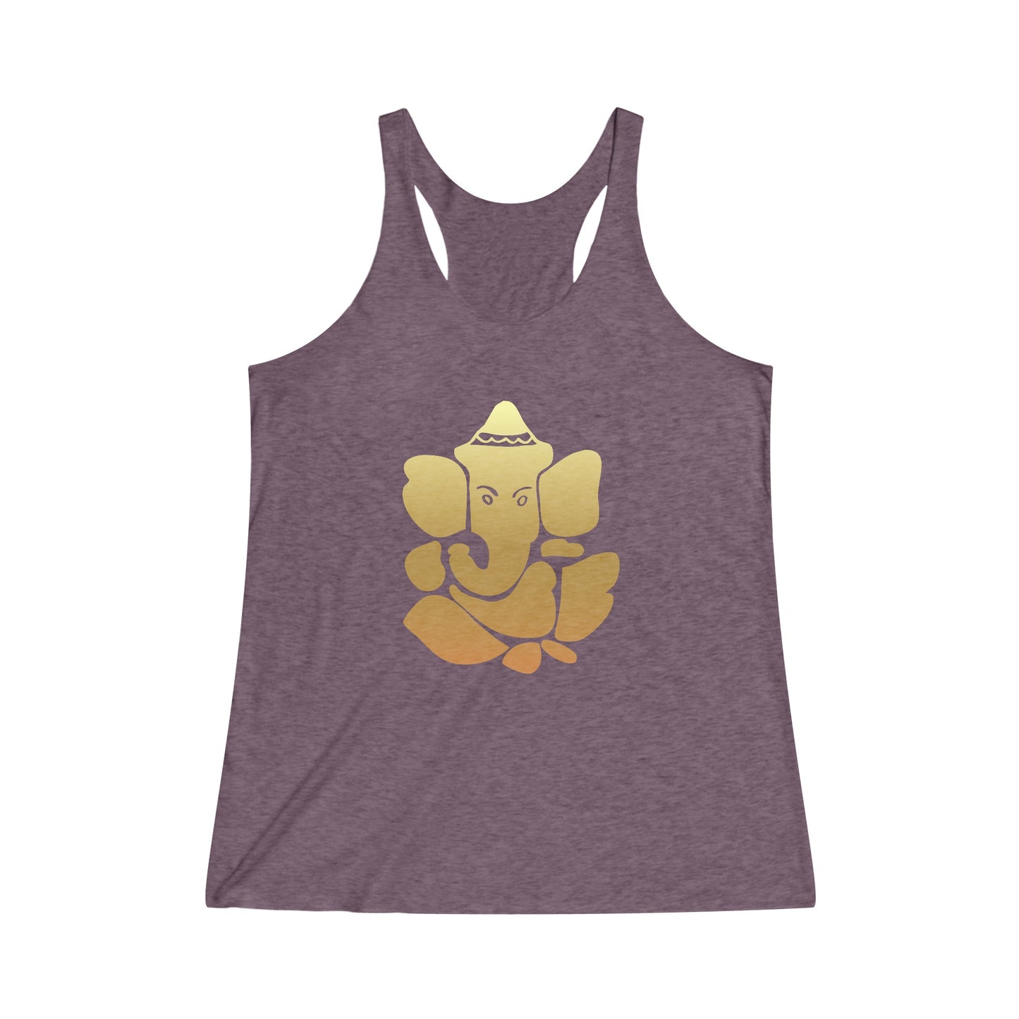 Golden Ganesha Tee, Ganesh, Remover of Obstacles, Women's Yoga Athletic Racerback Tank Top Shirt