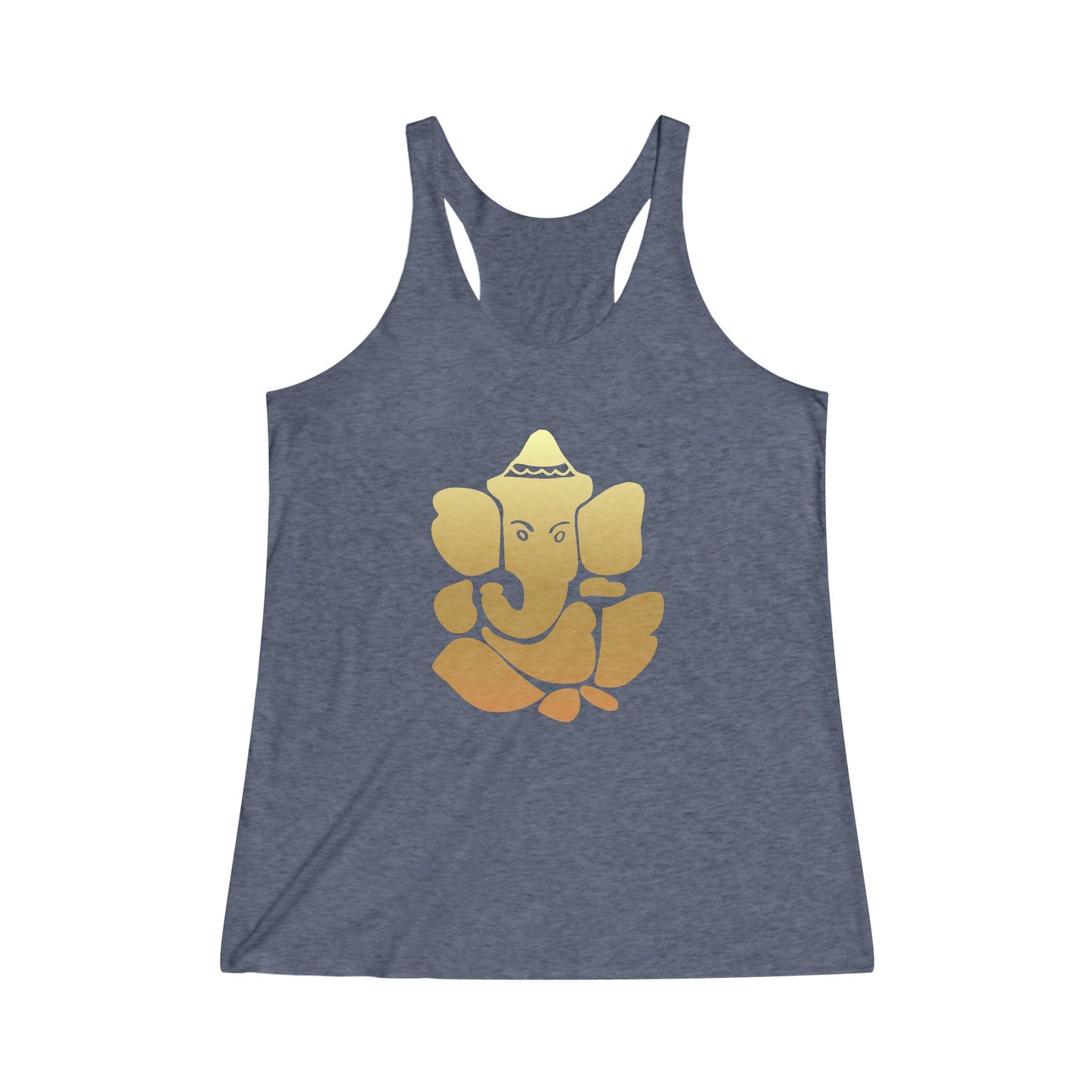 Golden Ganesha Tee, Ganesh, Remover of Obstacles, Women's Yoga Athletic Racerback Tank Top Shirt