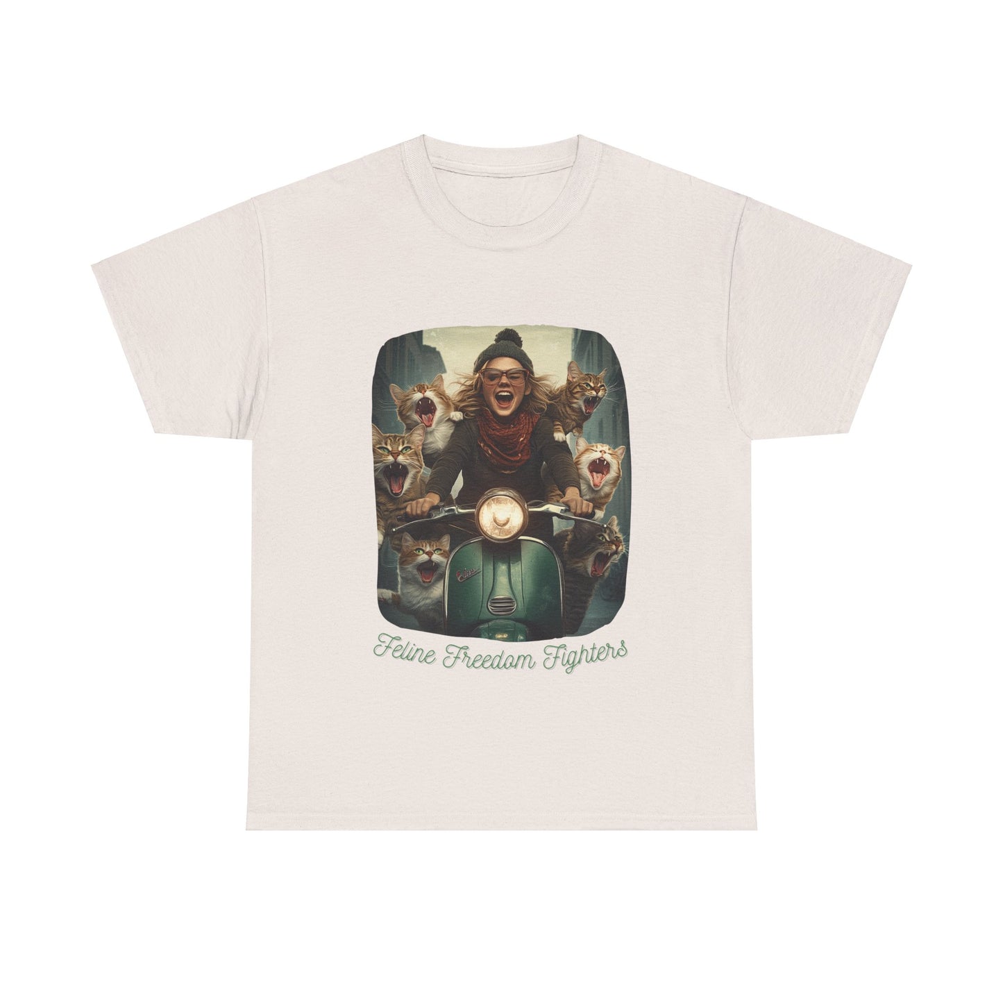 Childless Cat Lady Shirt - "Feline Freedom Fighters" - Say NO to Ignorance-Unisex Heavy Cotton Tee