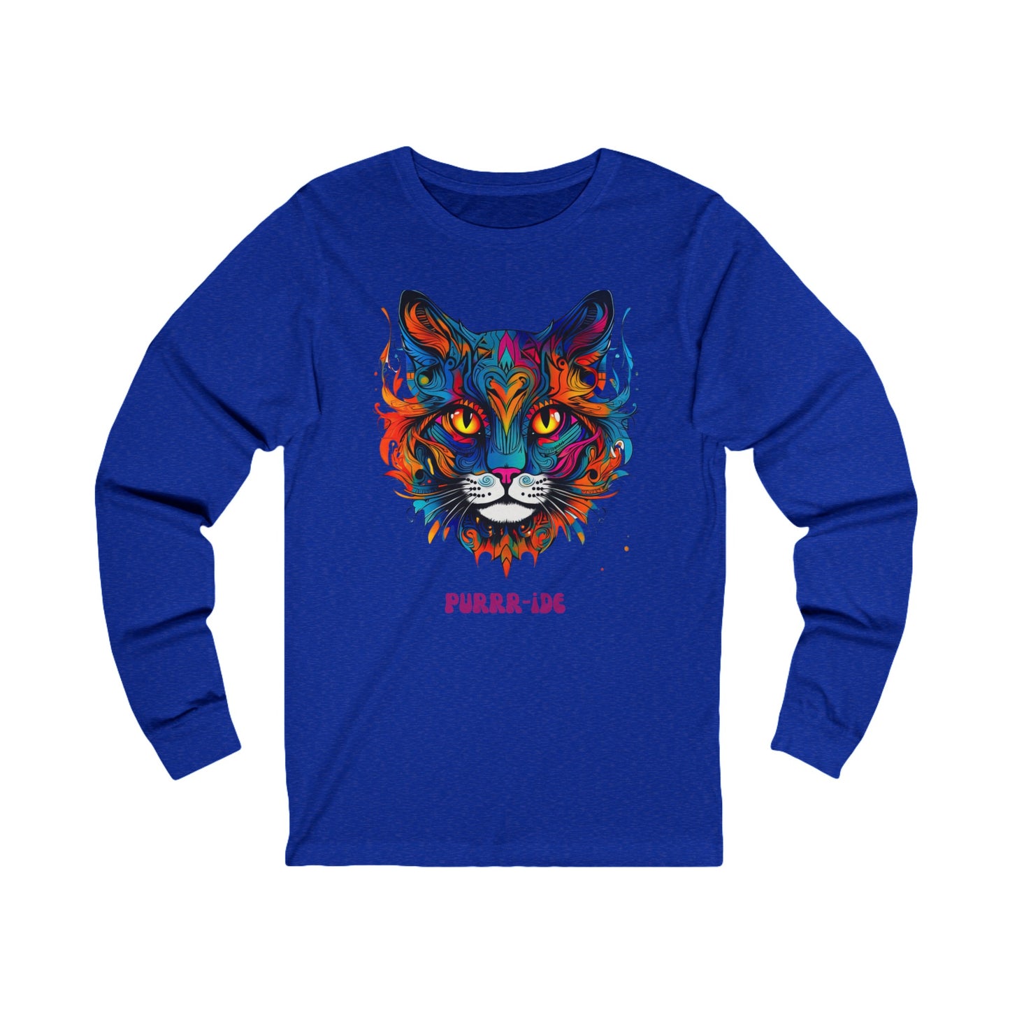 Pride Cats - Purr- ide Cat Shirt Cat Lover's Pride Colors Christmas Gift Unisex Jersey Long Sleeve Tee Shirt, T-Shirt, Exotic Cat