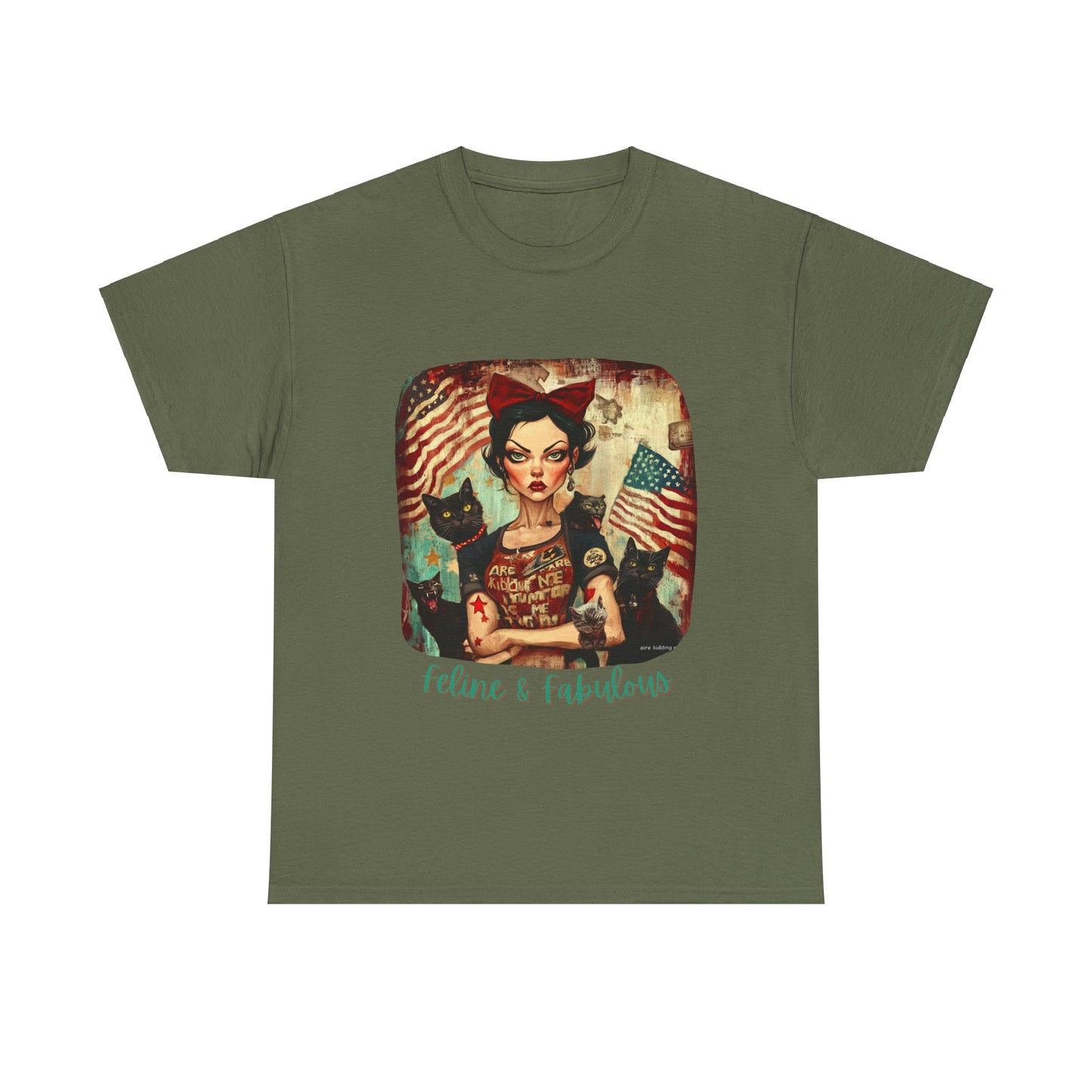 Childless Cat Lady Shirt - "Feline & Fabulous" - Say NO to Ignorance - Unisex Heavy Cotton Tee