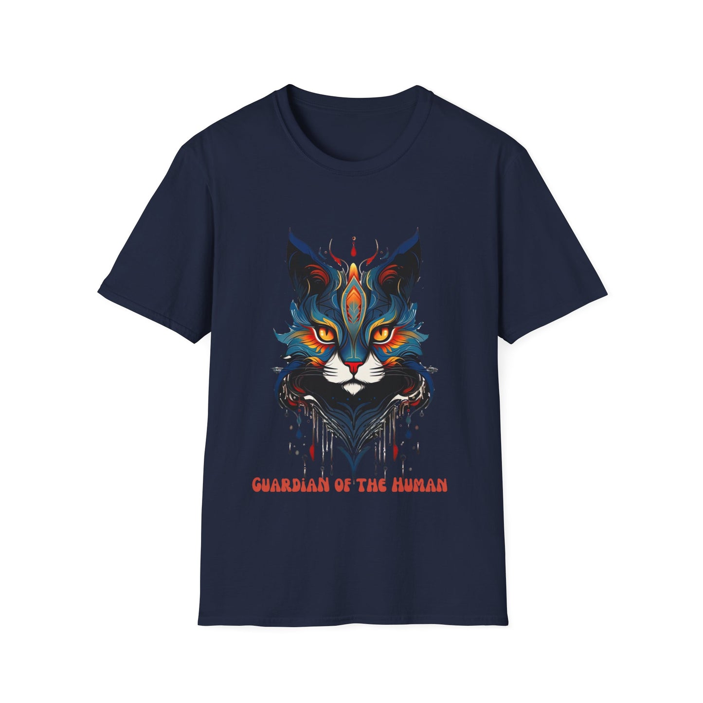 Guardian of the Human, Cat Lover's Gift Unisex Tee Shirt, T-Shirt Cat Lovers Gift Softstyle T-Shirt Tee Teeshirt Stylized Cat