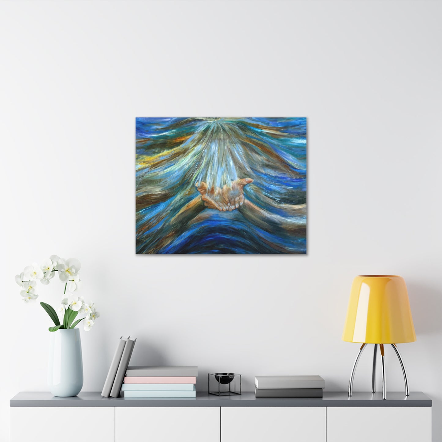 Reiki, Hands of Grace, Hands of Light, Creation, Spiritual, Religious Wall Art, Canvas Gallery Wraps, Wall Print Art Oil Painting,
