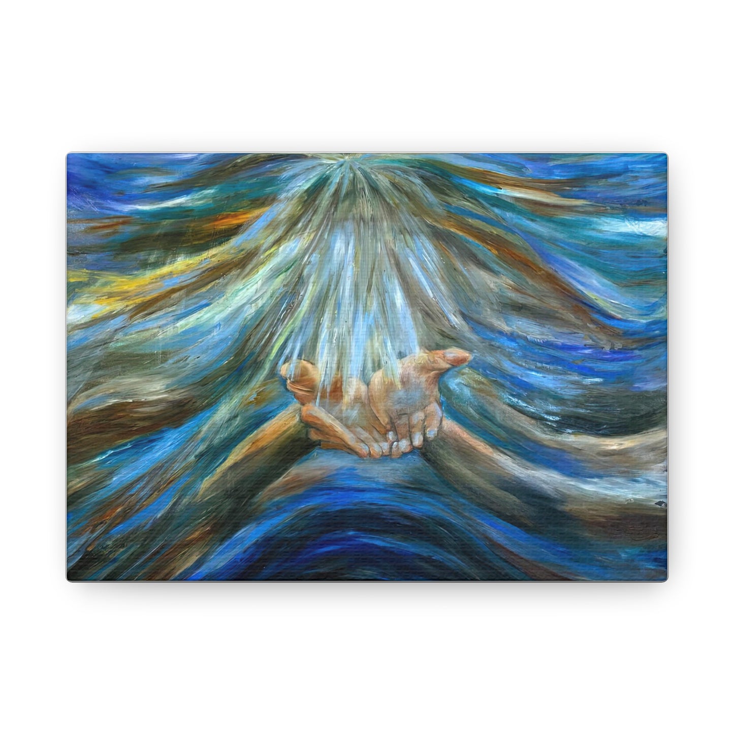 Reiki, Hands of Grace, Hands of Light, Creation, Spiritual, Religious Wall Art, Canvas Gallery Wraps, Wall Print Art Oil Painting,