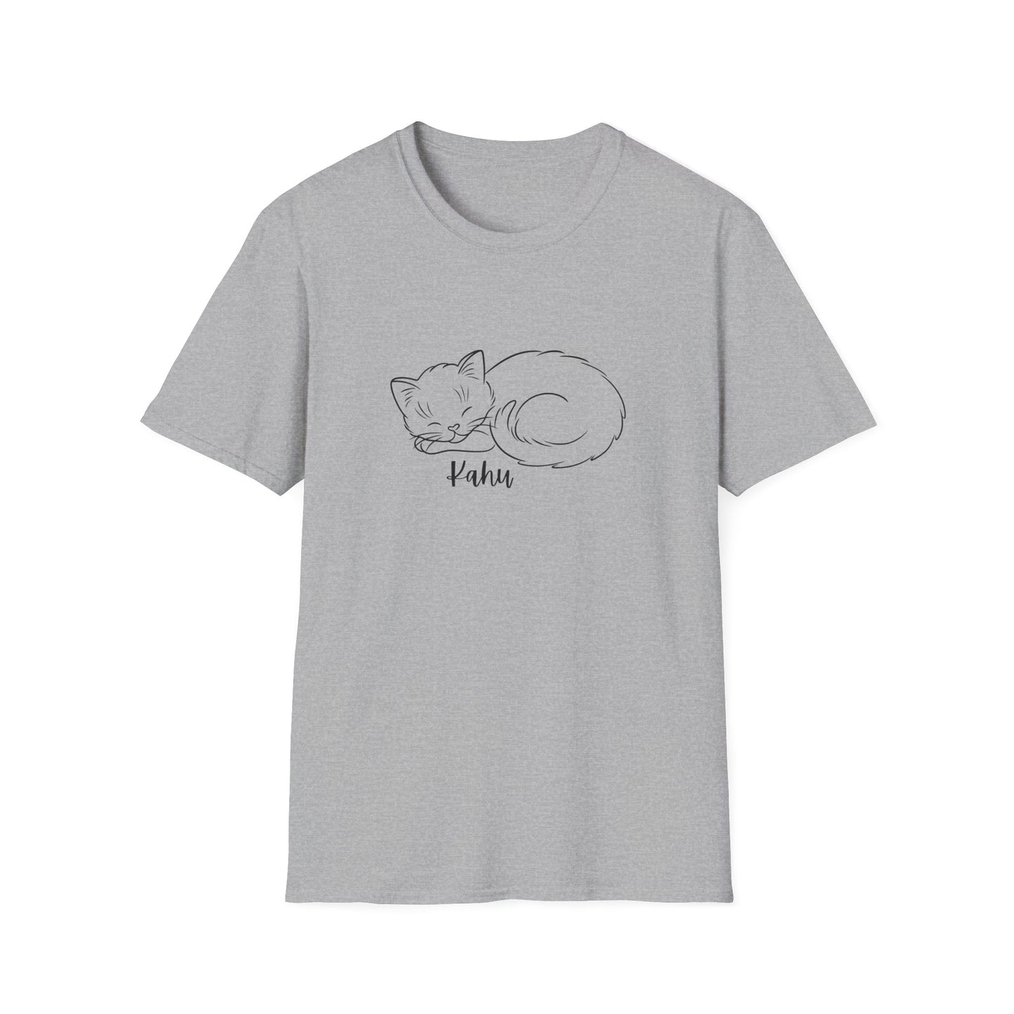Minimalist KAHU Cat Shirt, Outline Cat Kahu Lover's Graphic Tee Graphic Unisex T- Shirt, T-Shirt Cat Lovers Gift Softstyle T-Shirt Tee Teeshirt