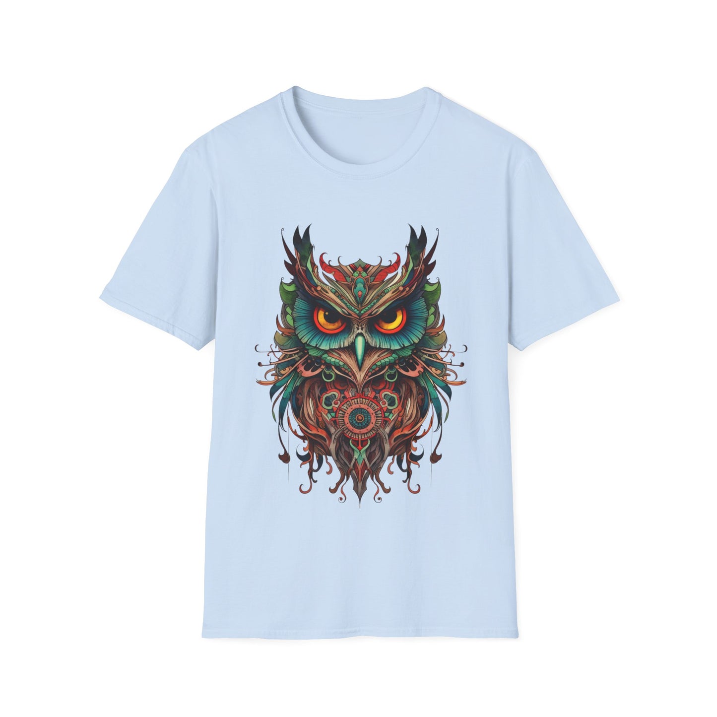 Jeweled Tone Owl, Owl Shirt, Barn Steampunk Owl Unisex Tee Shirt, T-Shirt Softstyle T-Shirt Tee Teeshirt