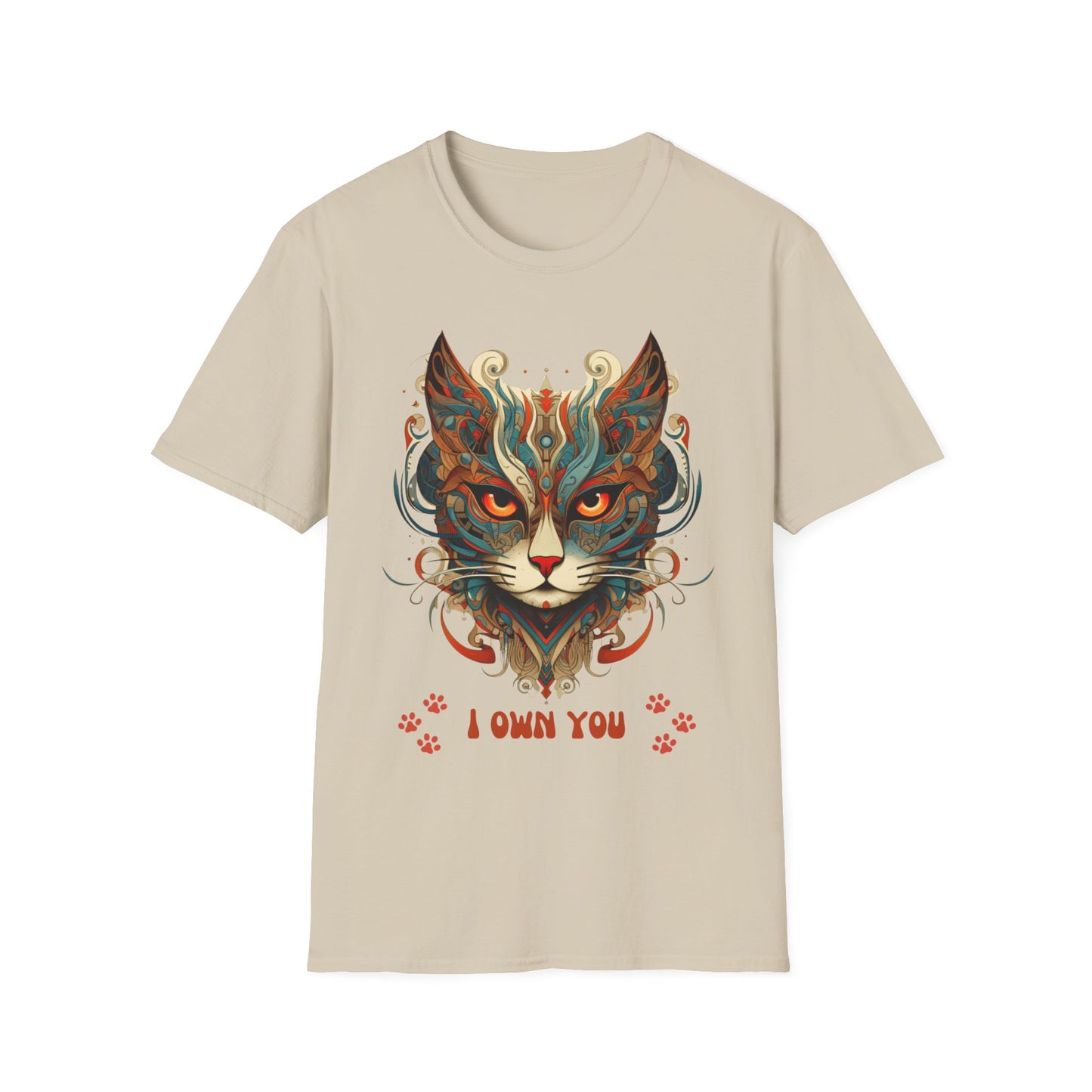 I Own You Cat Paws, Cat Lover's Gift Unisex Tee Shirt, T-Shirt Cat Lovers Gift Softstyle T-Shirt Tee Teeshirt Stylized Exotic Cat
