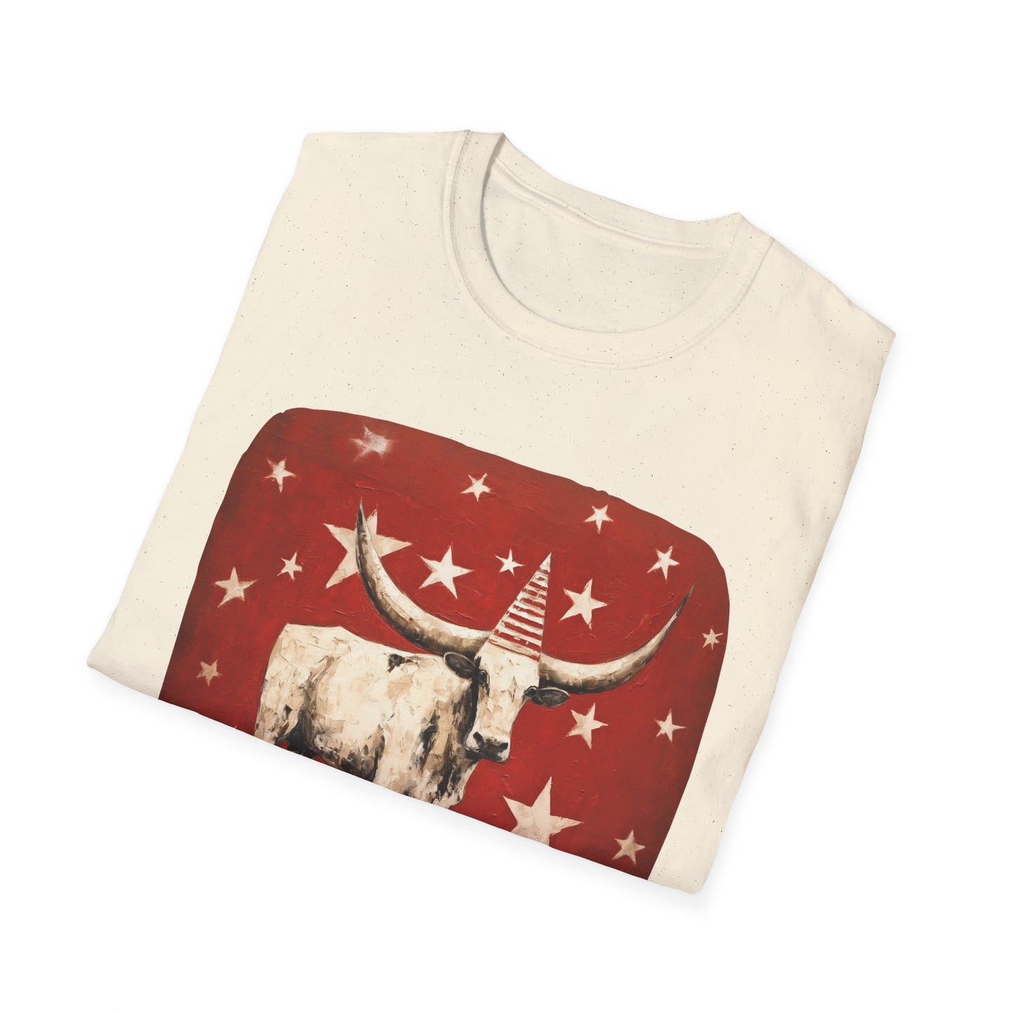 "Y'all Have a Merry Christmas" Southern Christmas Greeting, Longhorn Cattle Rodeo Shirt, Longhorn Cattle Texas Oklahoma Gift Unisex Tee Shirt, T-Shirt Graphic Tee T-Shirt