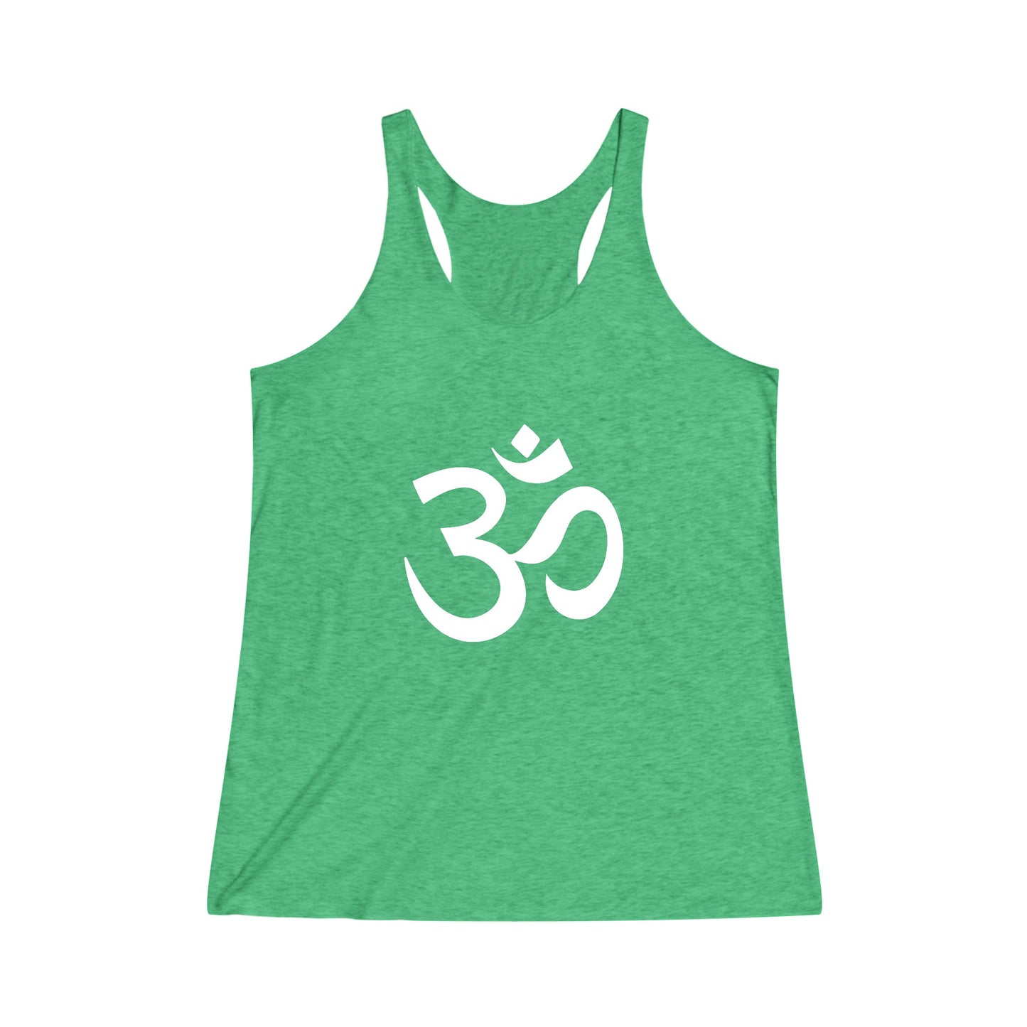 White Om Symbol Graphic Om, Ohm Tee Shirt, Women's Yoga Shirt, Athletic Racerback Tank Top Shirt