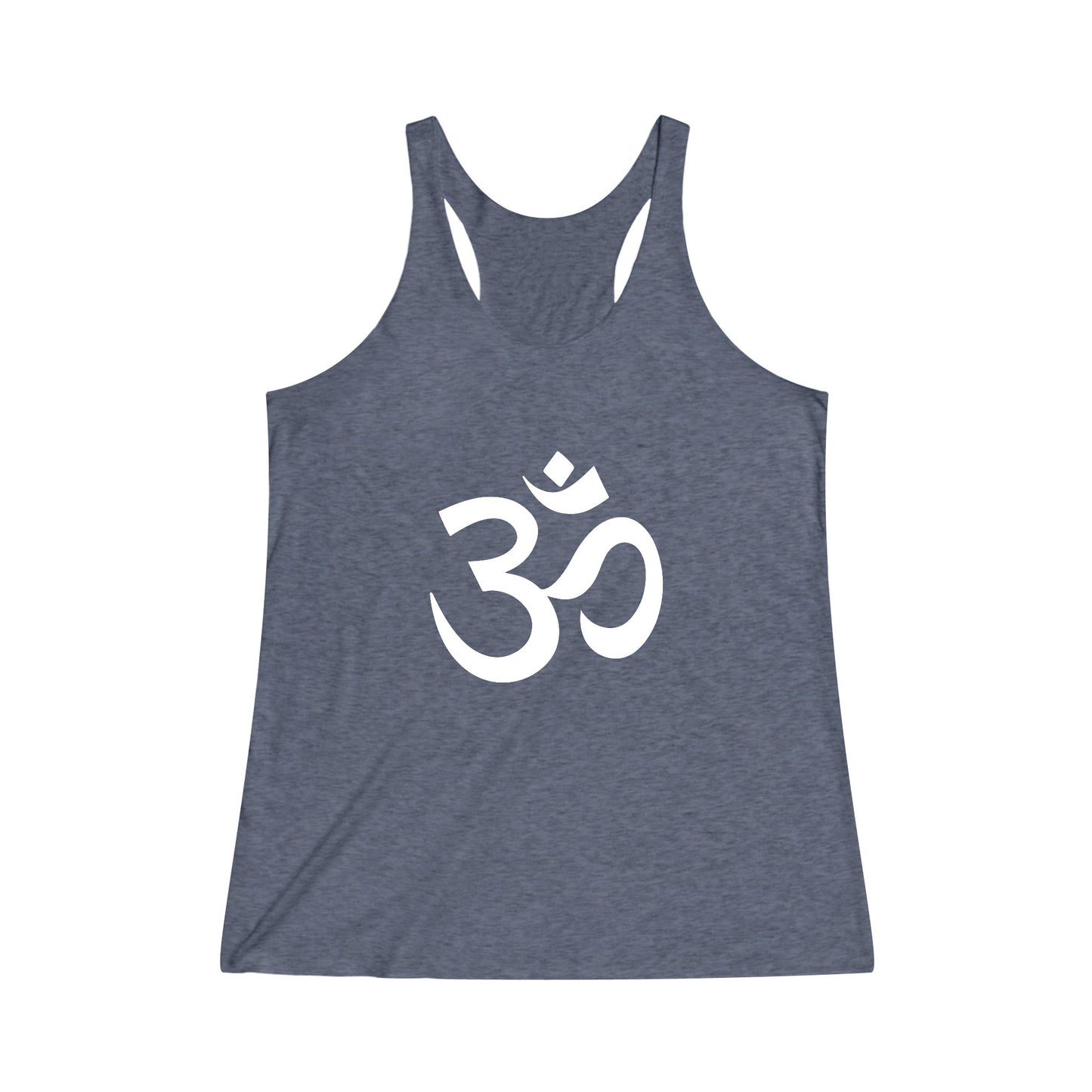 White Om Symbol Graphic Om, Ohm Tee Shirt, Women's Yoga Shirt, Athletic Racerback Tank Top Shirt