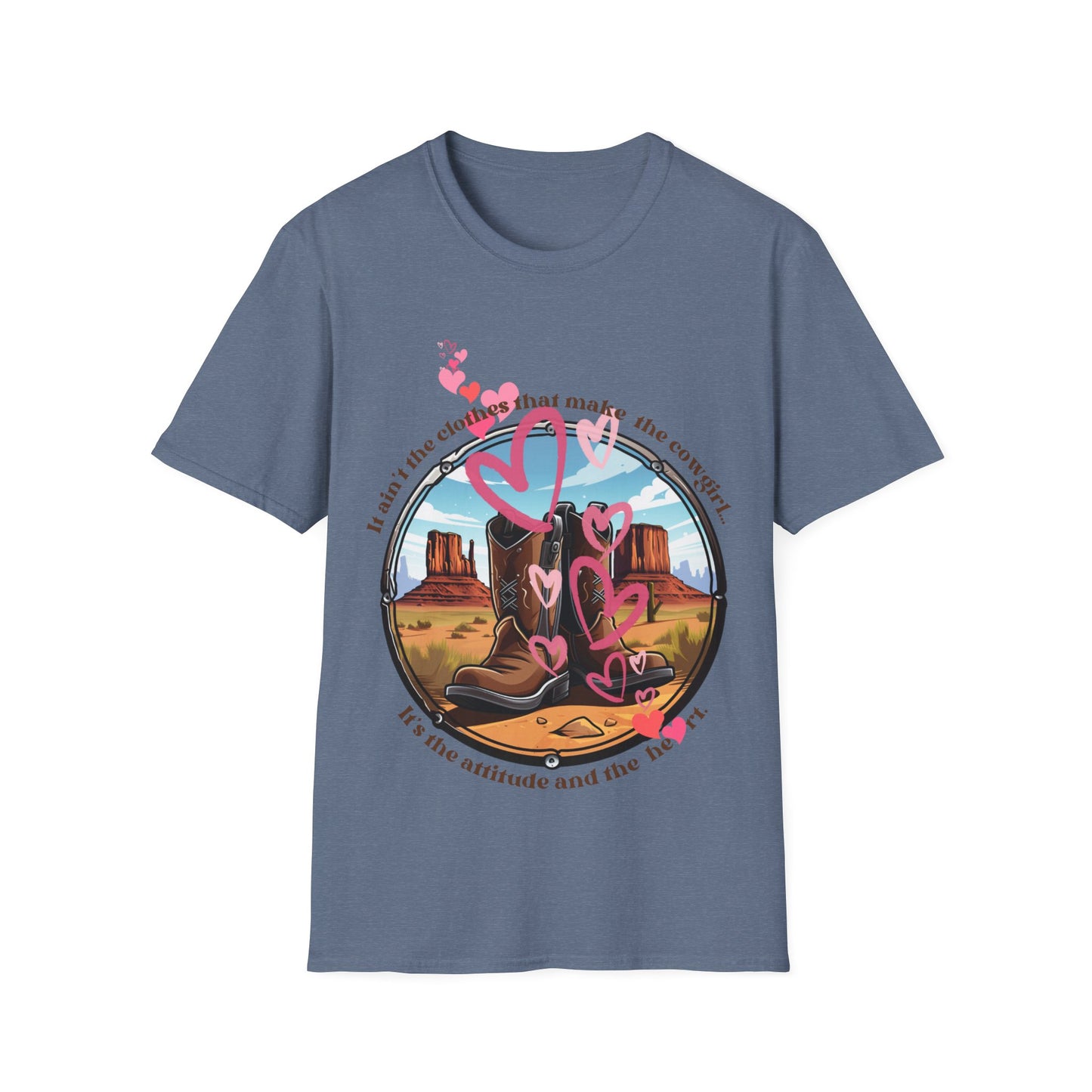 Cowgirl Heart Shirt, T-Shirt, Softstyle Unisex GraphicTee Shirt - Cowgirls Gear Southern Style, Southern Gift Shirt Cow Girl Attitude