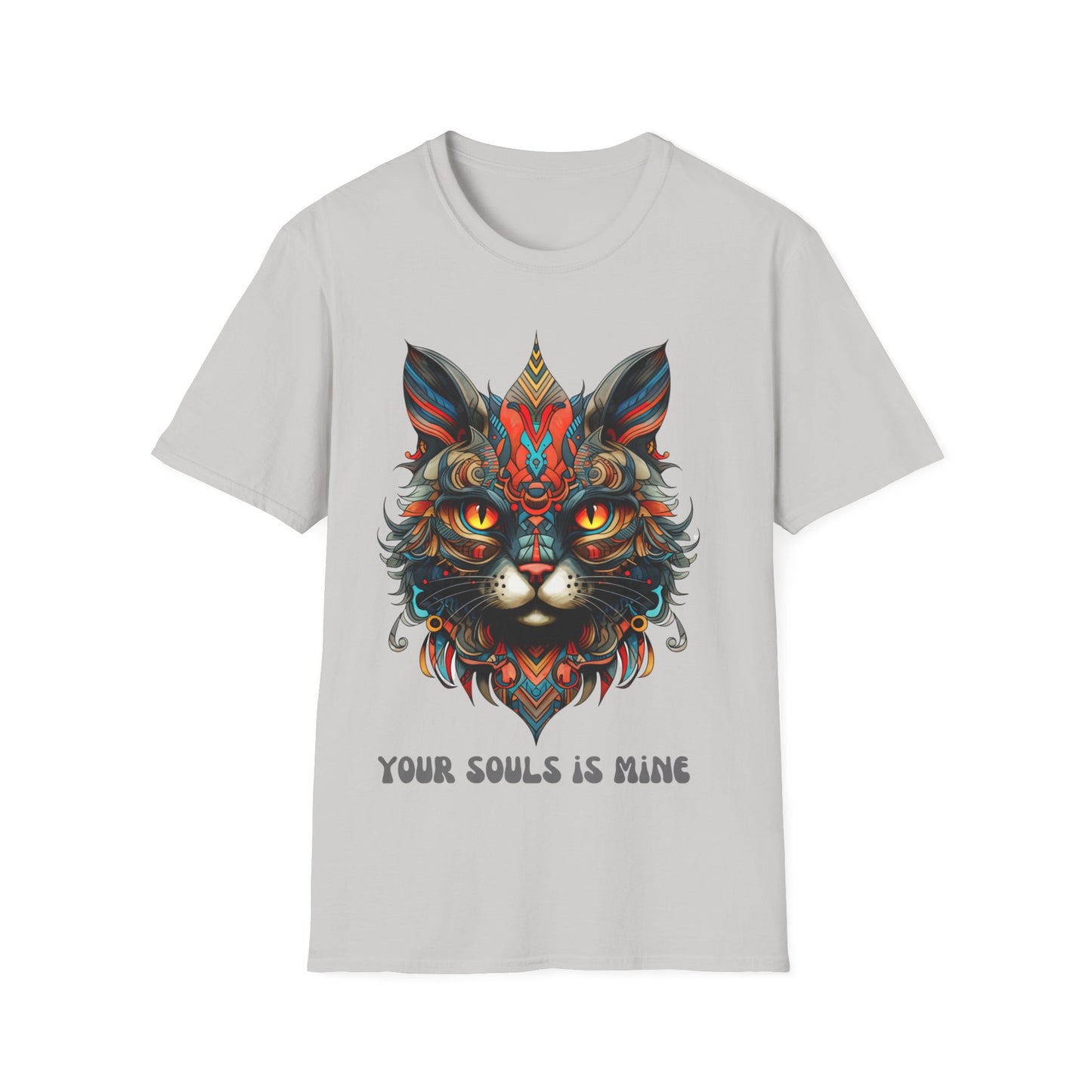 Your Soul is Mine Cat Lover's Unisex Tee Shirt, T-Shirt Cat Lovers Gift Softstyle T-Shirt Tee Teeshirt Stylized Exotic Cat