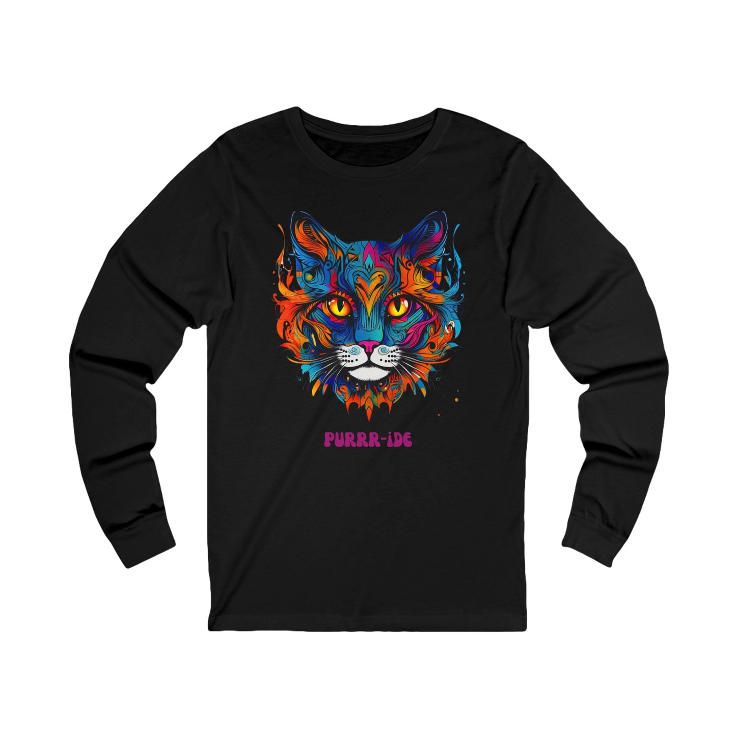 Pride Cats - Purr- ide Cat Shirt Cat Lover's Pride Colors Christmas Gift Unisex Jersey Long Sleeve Tee Shirt, T-Shirt, Exotic Cat
