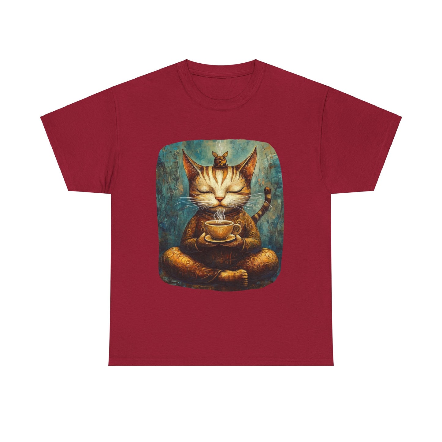 Coffee Cat (Ver 5) - Cats and Coffee , Tea Shirt - T-shirt Coffee Lover - Cat Lover Unisex Heavy Cotton Tee T-Shirt