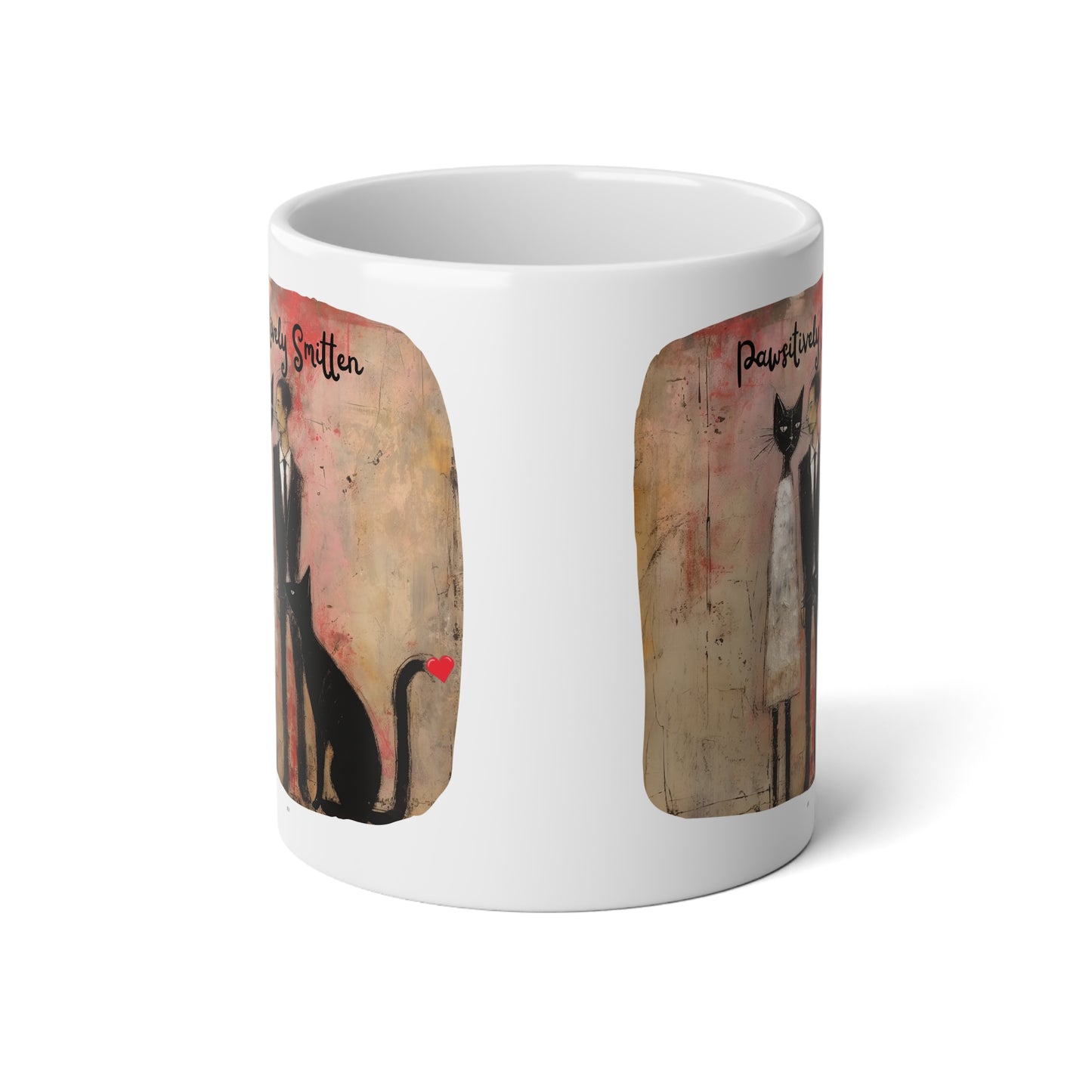 Pawsitively Smitten Valentine's Day Gift Mug - XL size Jumbo 20 oz Mug XL Size Mug