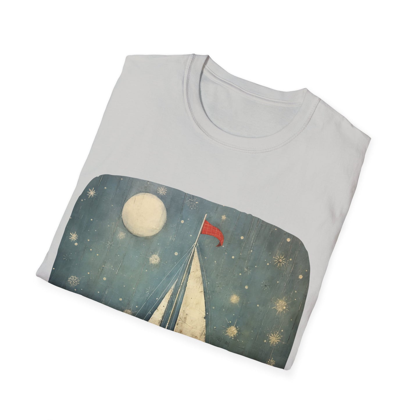 Christmas Nautical, Sailing Lover's Christmas Gift Unisex Tee Shirt, T-Shirt Sailing Gift Softstyle T-Shirt Tee Teeshirt Nautical Florida