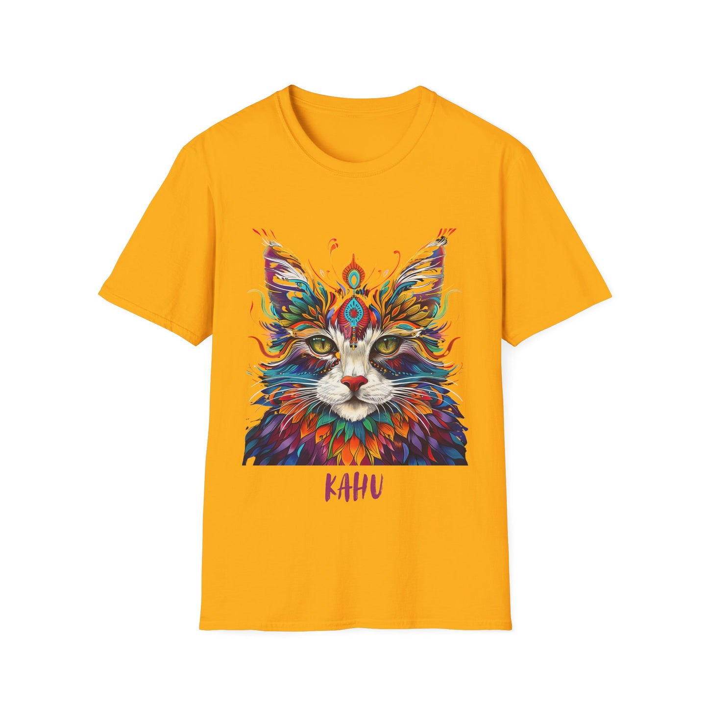 KAHU Cat Shirt, Special Cat Lover's Graphic Tee Graphic Unisex T- Shirt, T-Shirt Cat Lovers Gift Softstyle T-Shirt Tee Teeshirt Stylized Cat