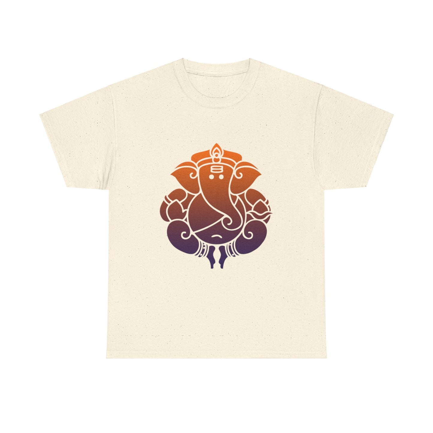 Ganesha Shirt, Remover of Obstacles. Orange-Purple Ganesha Shirt - Graphic Tee - Yoga, Zen, Hindu Gifts Unisex Heavy Cotton Tee T-Shirt