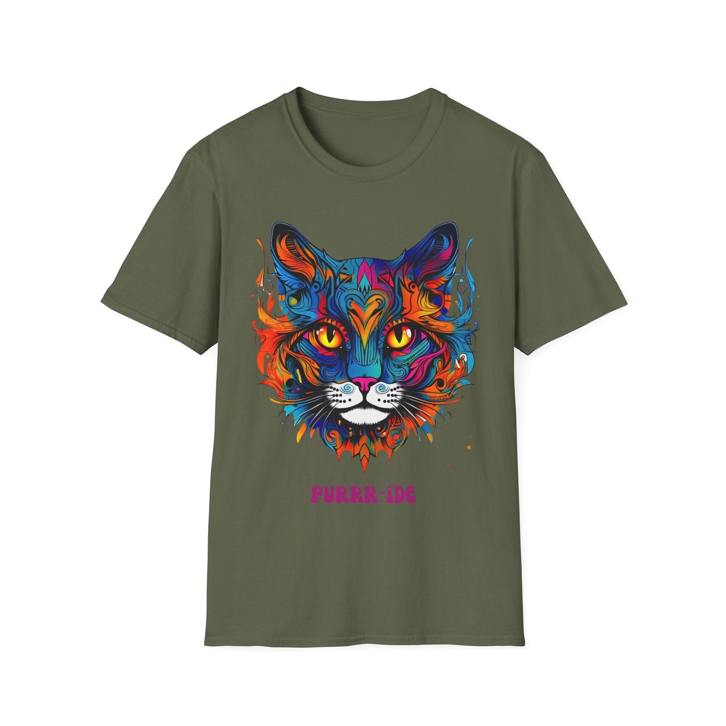 Pride - Purride Cat Shirt, Cat Lover's Christmas Gift Unisex Tee Shirt, T-Shirt Cat Lovers Gift Softstyle T-Shirt Tee Teeshirt LGBTQ+ Gift