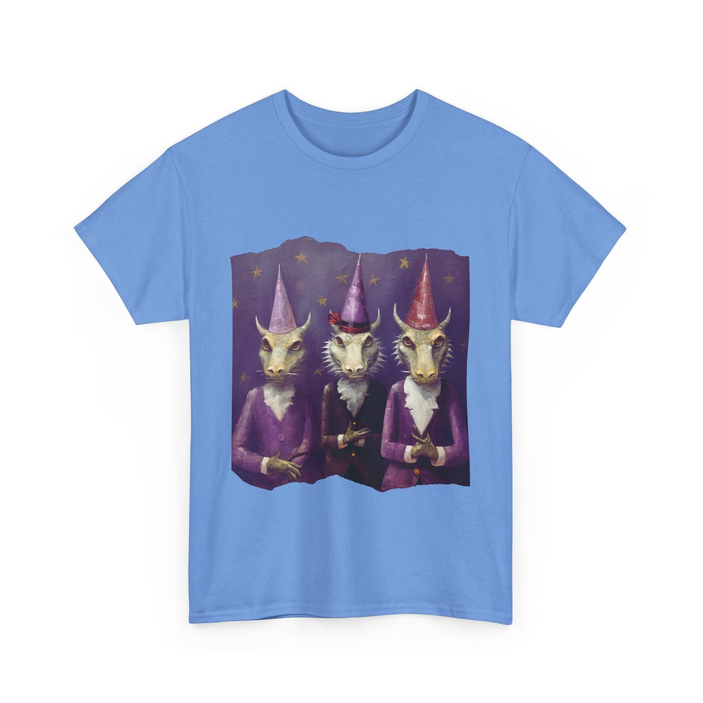 Dragon Elves Graphic Tee - Dragon in Santa Hat T-shirt - Dragon Lovers Unisex Heavy Cotton Tee T-Shirt