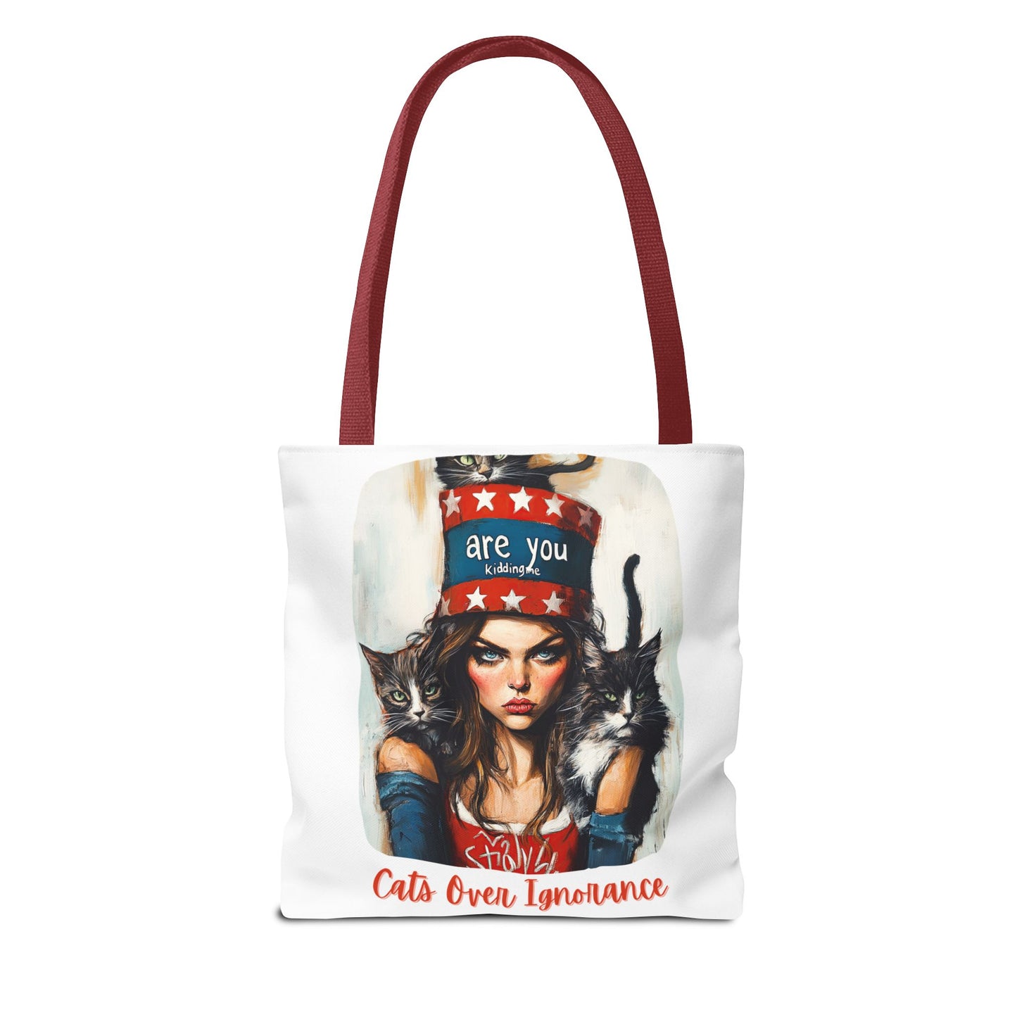 "Cats Over Ignorance" Childless Cat Lady Tote Bag (AOP)