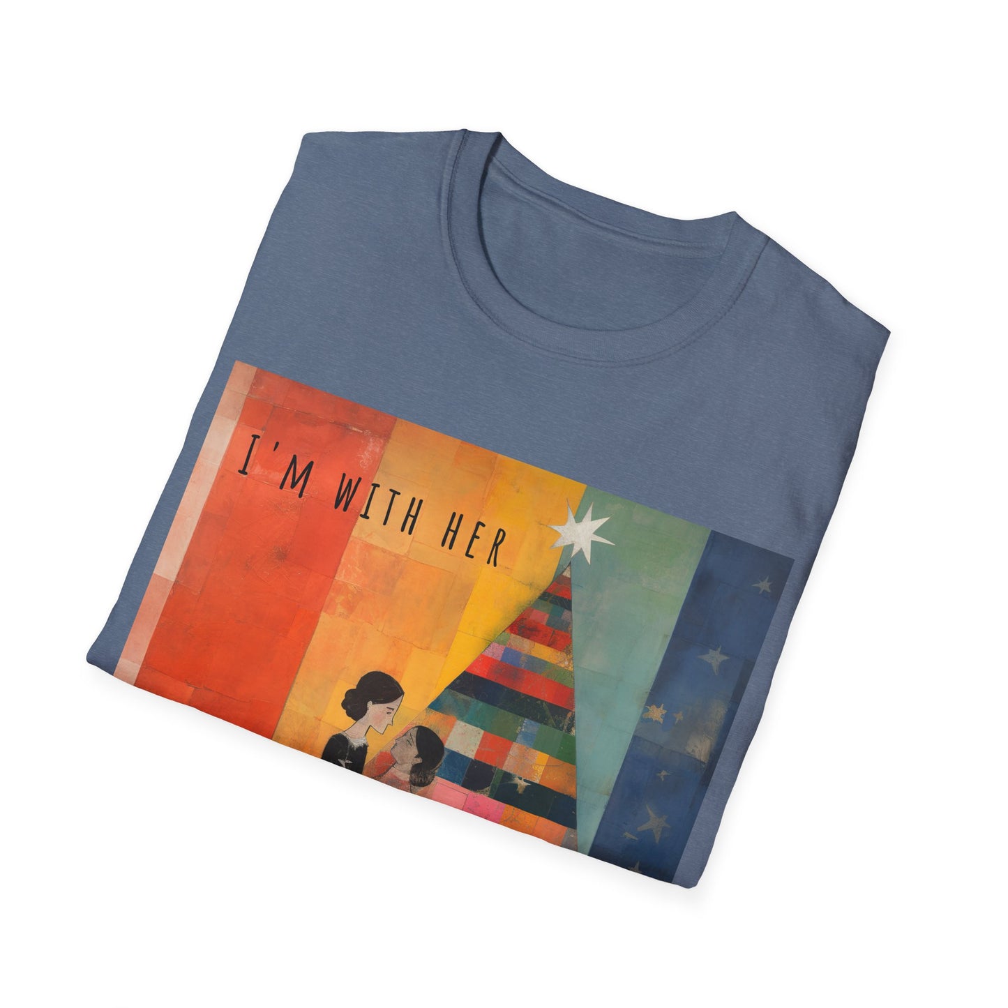 Pride Xmas - "I'm With Her" - Lesbian LGBTQ Christmas Pride Shirt Unisex Softstyle Teeshirt, T-Shirt, Gay Pride Gift, Many Colors