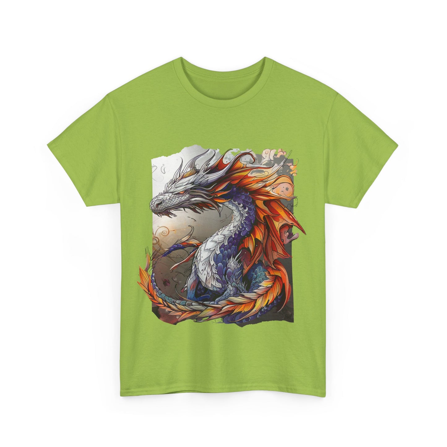Purple Ancestor Dragon Graphic Tee - Dragon T-shirt - Dragon Lovers Unisex Heavy Cotton Tee T-Shirt