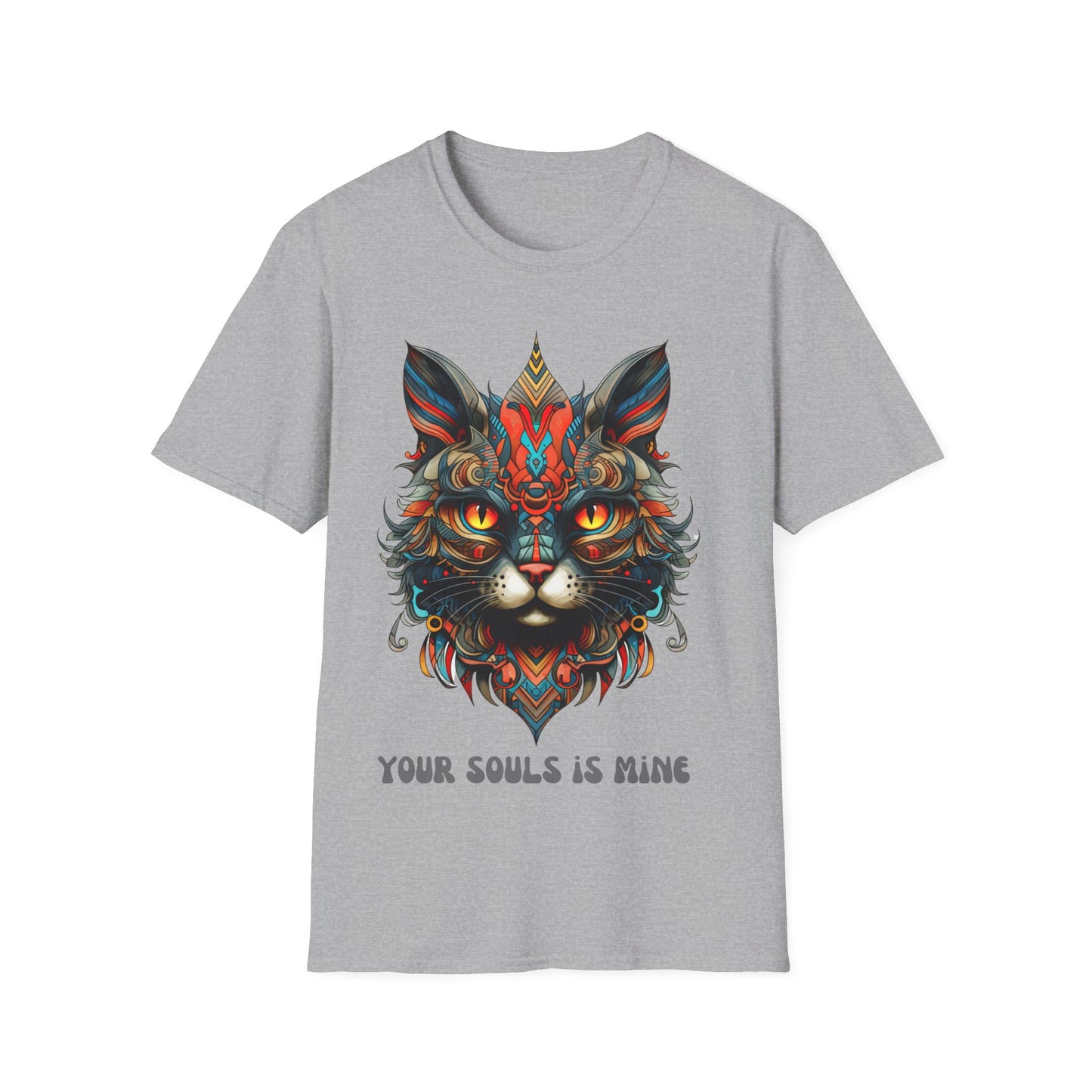 Your Soul is Mine Cat Lover's Unisex Tee Shirt, T-Shirt Cat Lovers Gift Softstyle T-Shirt Tee Teeshirt Stylized Exotic Cat