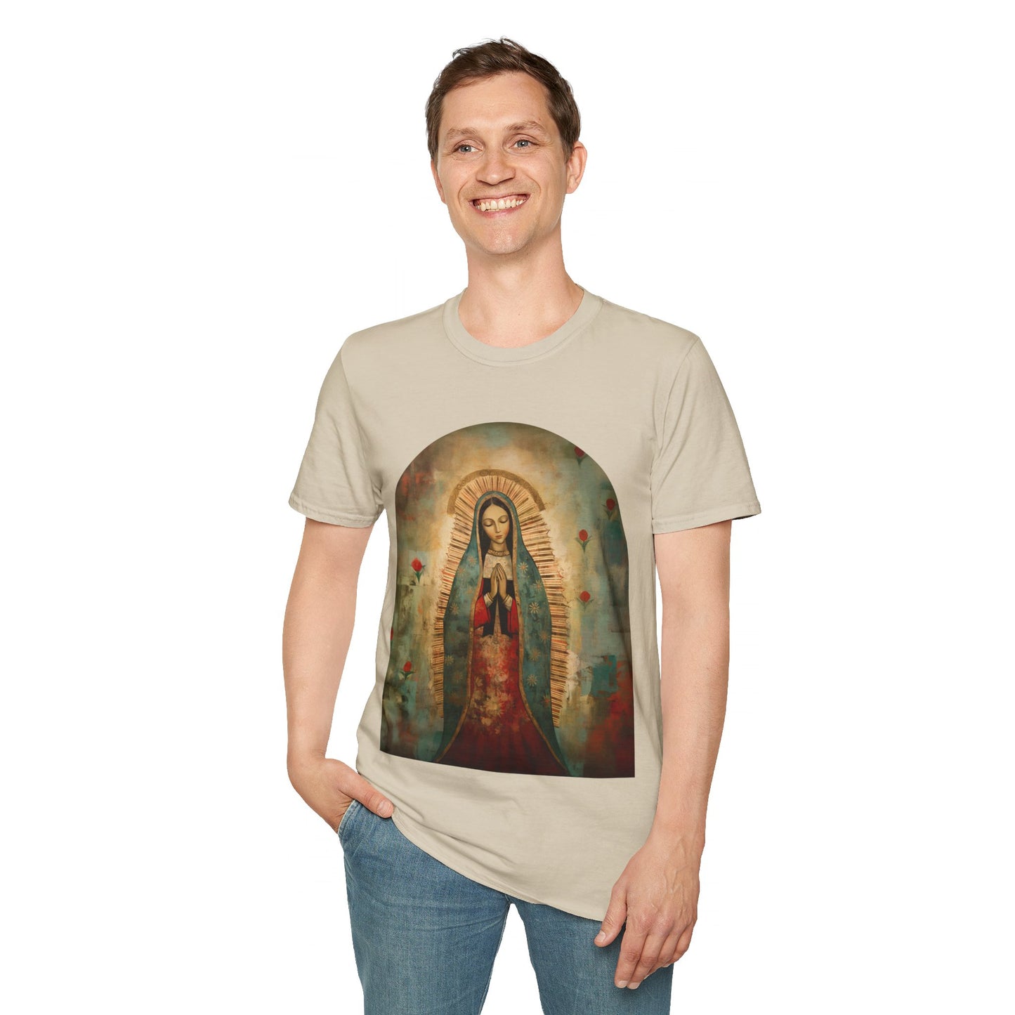 Our Lady Guadalupe Version 2 Mens Woman's Unisex Shirt Softstyle T-Shirt Teeshirt
