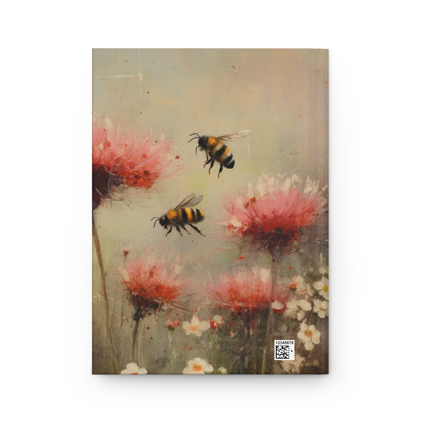 Bees in a Flower Garden, Spring Bee Lovers Gift Hardcover Journal Matte Bee Conservation Save the Bees