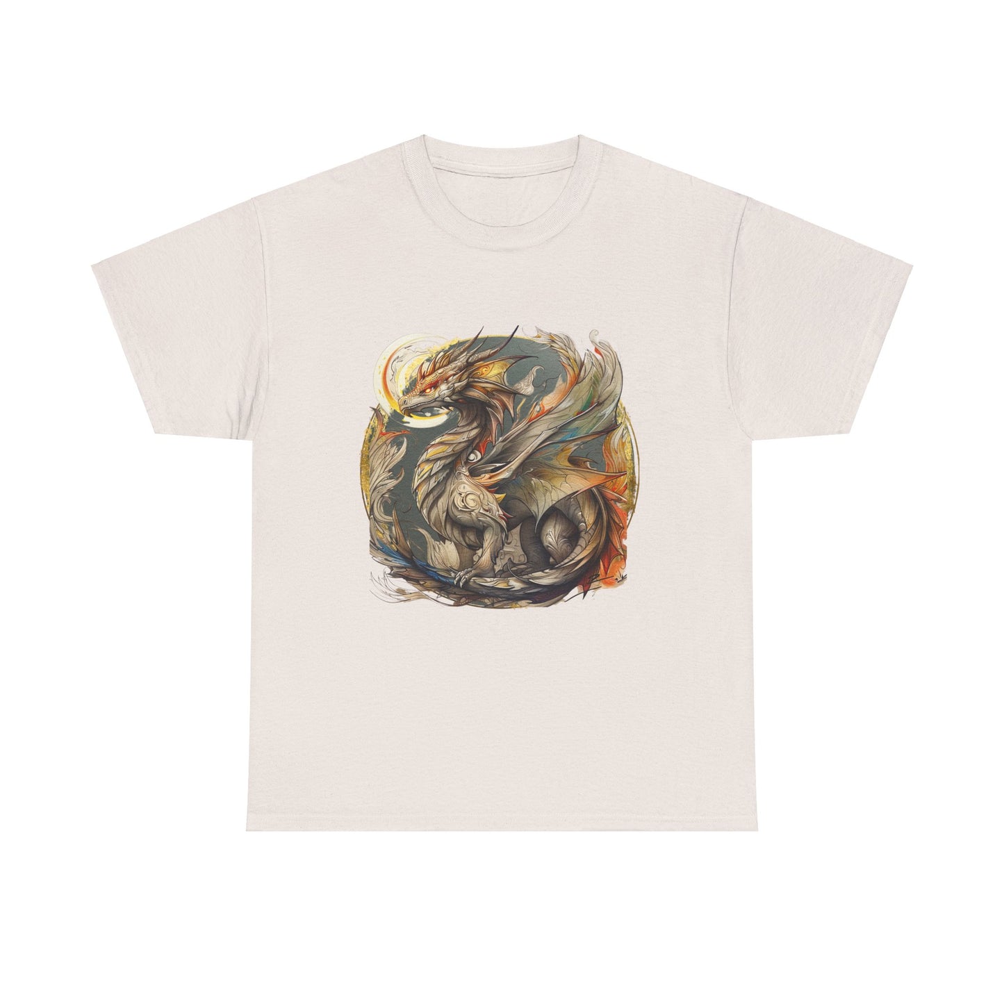 Flying Dragon Graphic Tee - Dragons and Ancestors - Dragon Lovers Unisex Heavy Cotton Tee T-Shirt
