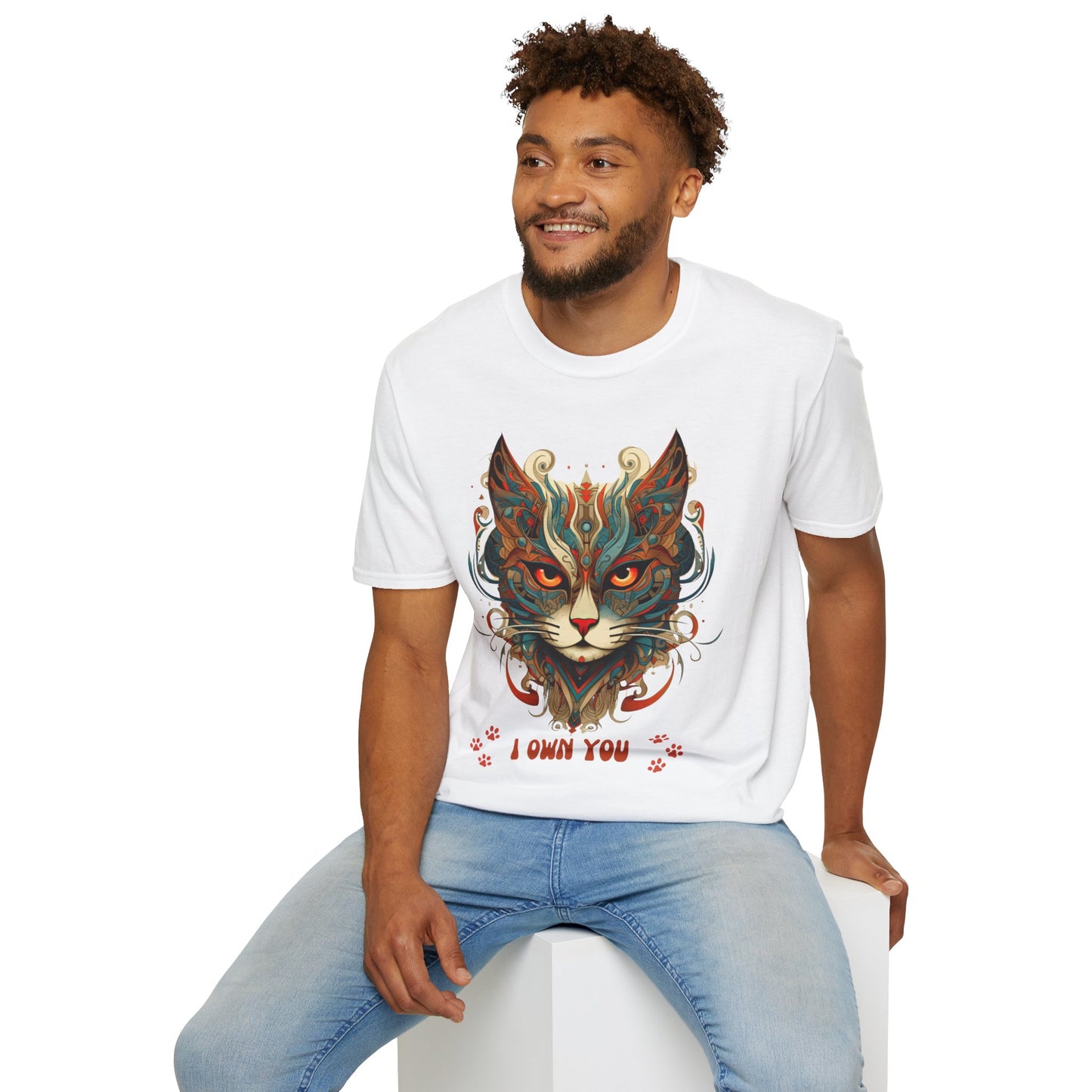 I Own You Cat Paws, Cat Lover's Gift Unisex Tee Shirt, T-Shirt Cat Lovers Gift Softstyle T-Shirt Tee Teeshirt Stylized Exotic Cat