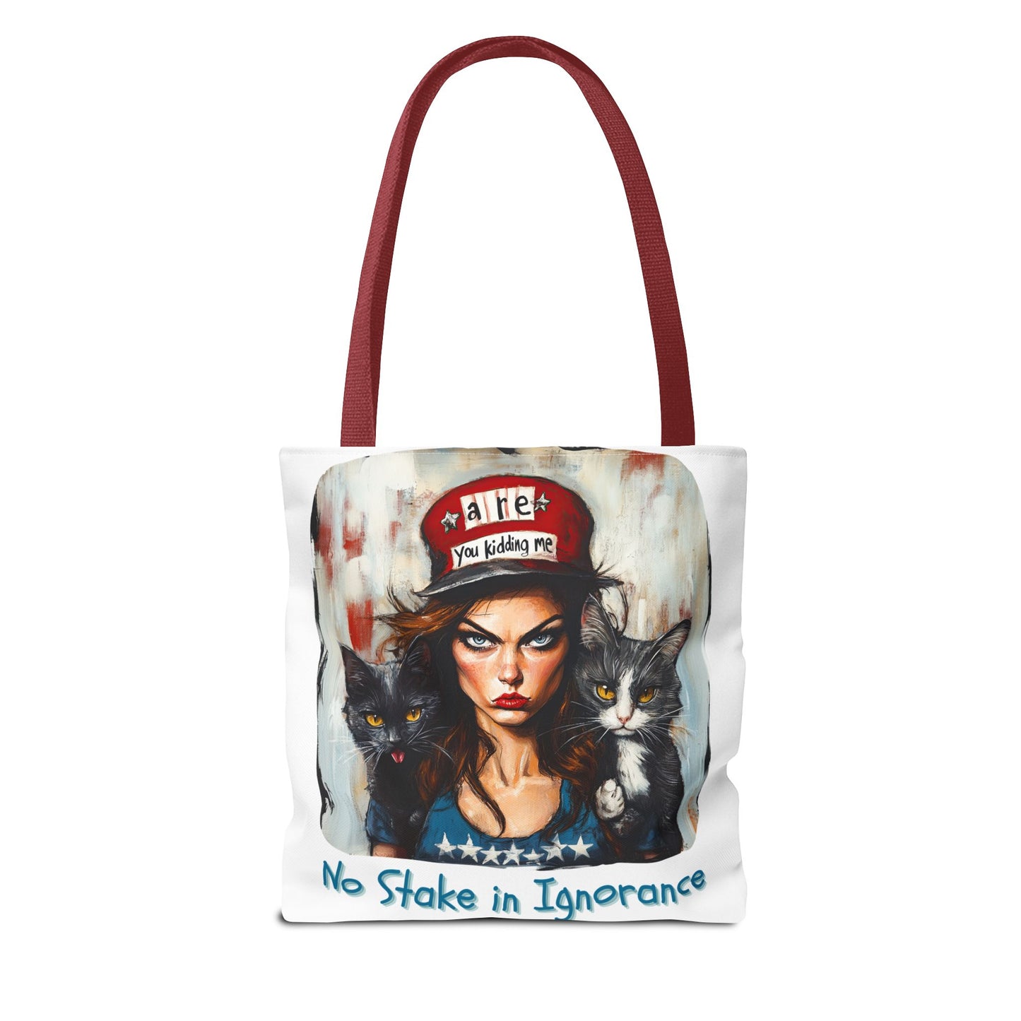 "No Stake In Ignorance" Childless Cat Lady - Childless Cat Lady Tote Bag (AOP)