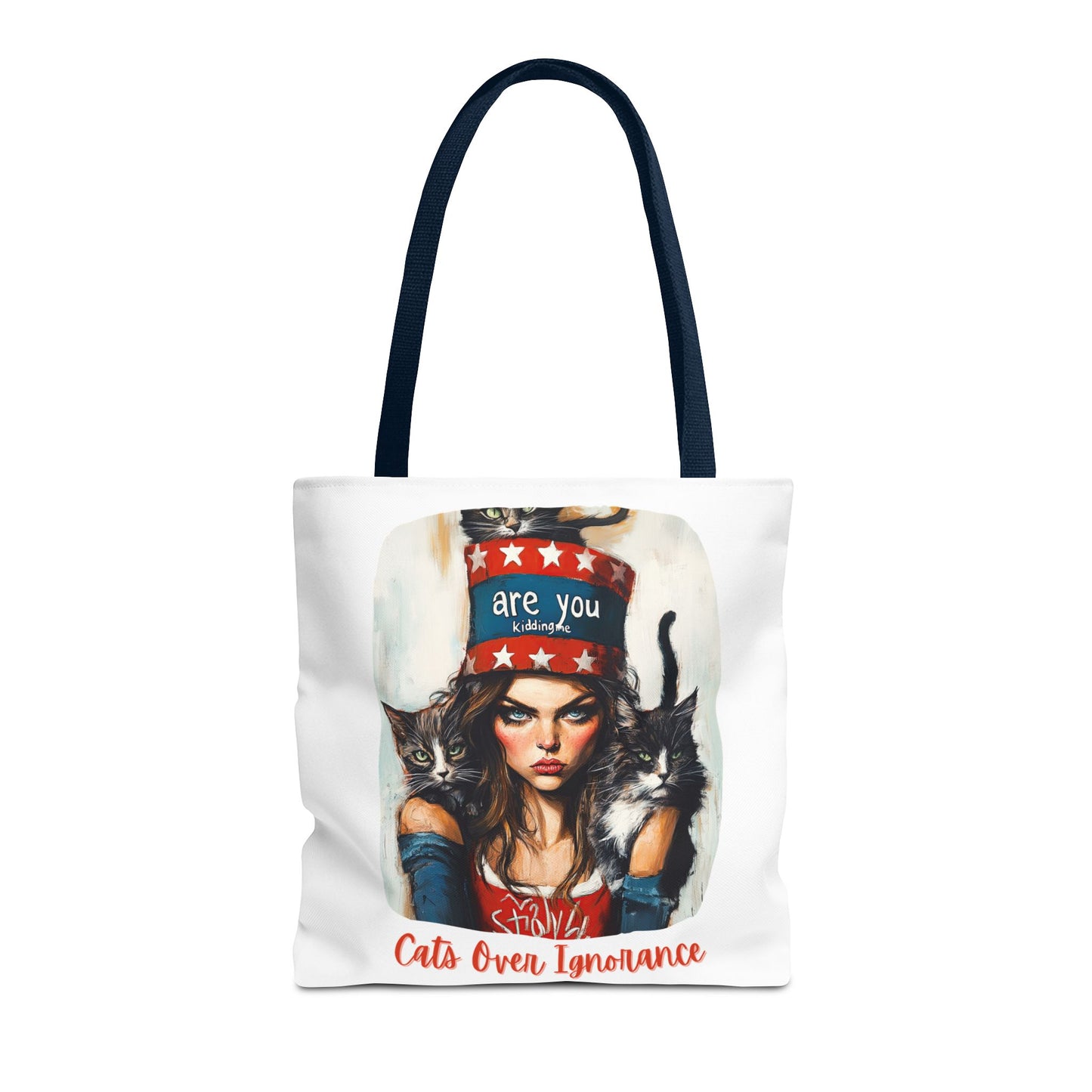 "Cats Over Ignorance" Childless Cat Lady Tote Bag (AOP)