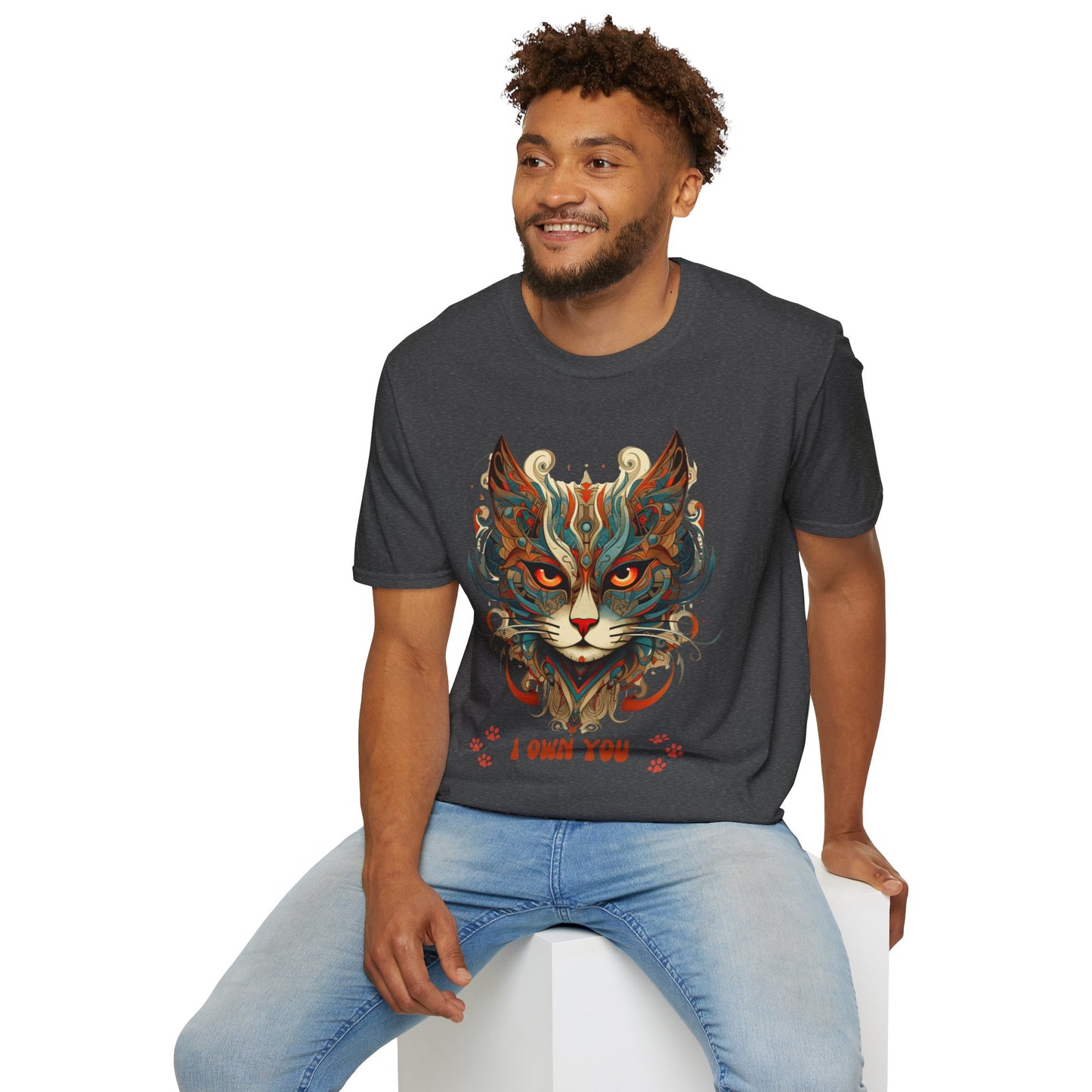 I Own You Cat Paws, Cat Lover's Gift Unisex Tee Shirt, T-Shirt Cat Lovers Gift Softstyle T-Shirt Tee Teeshirt Stylized Exotic Cat