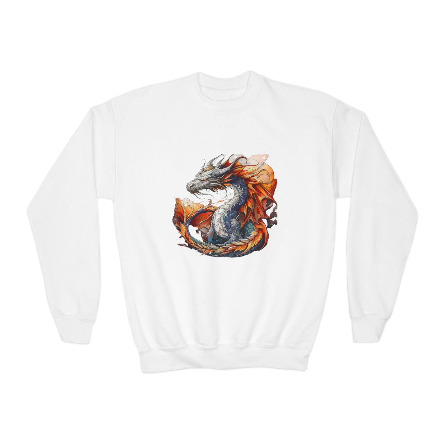 Fire Dragon Kids Sweatshirt - Kids Boys Youth Crewneck Sweatshirt -Dragon Lover Gift