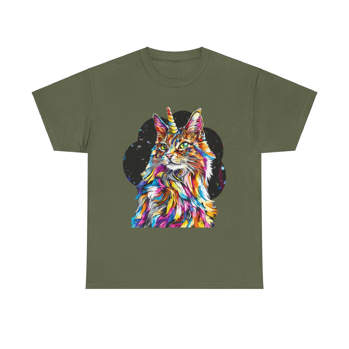 Sweet & Sassy Unicorn Cat Graphic Tee - Cat Unicorn Mythical Creature Gift Unisex Heavy Cotton Tee T-Shirt